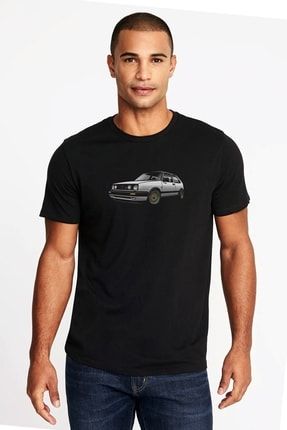 Volkswagen Golf Iı Gtı Baskılı Siyah Erkek Örme Tshirt T-shirt Tişört T Shirt RF0664-ERKTS
