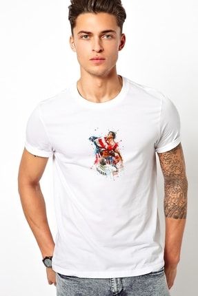 Rocky Balboa Baskılı Beyaz Erkek Örme Tshirt T-shirt Tişört T Shirt BGA2520ERKTS