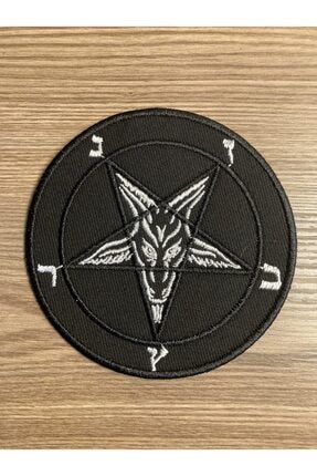 Pentagram Baphomet Goat Satan Black Metal Logo Patch Peç Arma Ve Kot Yamaları PNTGRM-K003
