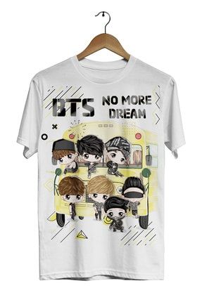 Bts Grubu -no More Dream- Dijital Baskılı Beyaz Unisex T-shirt ACRBTSBUSU