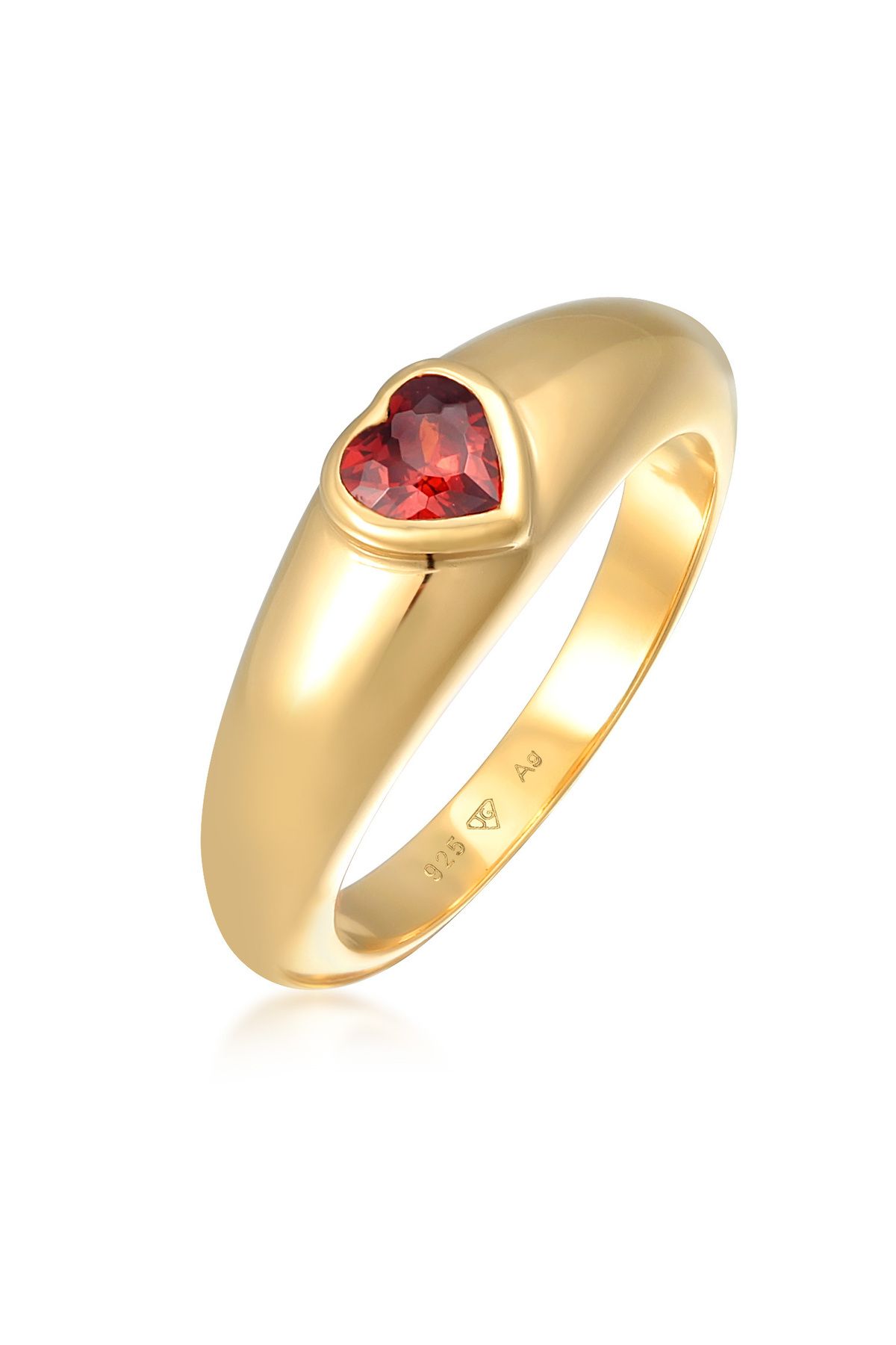 ELLI-Zirkonia-Herz-Bandring – Vergoldet Liebe-Ring aus 925er Silber 1