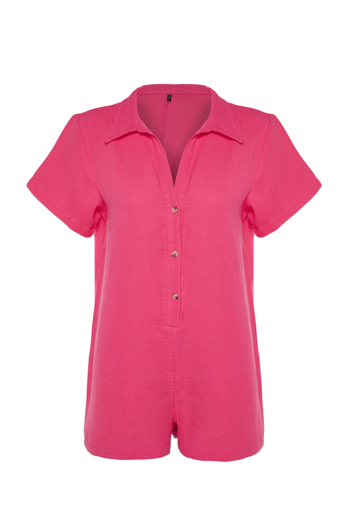 Pink button jumpsuit top