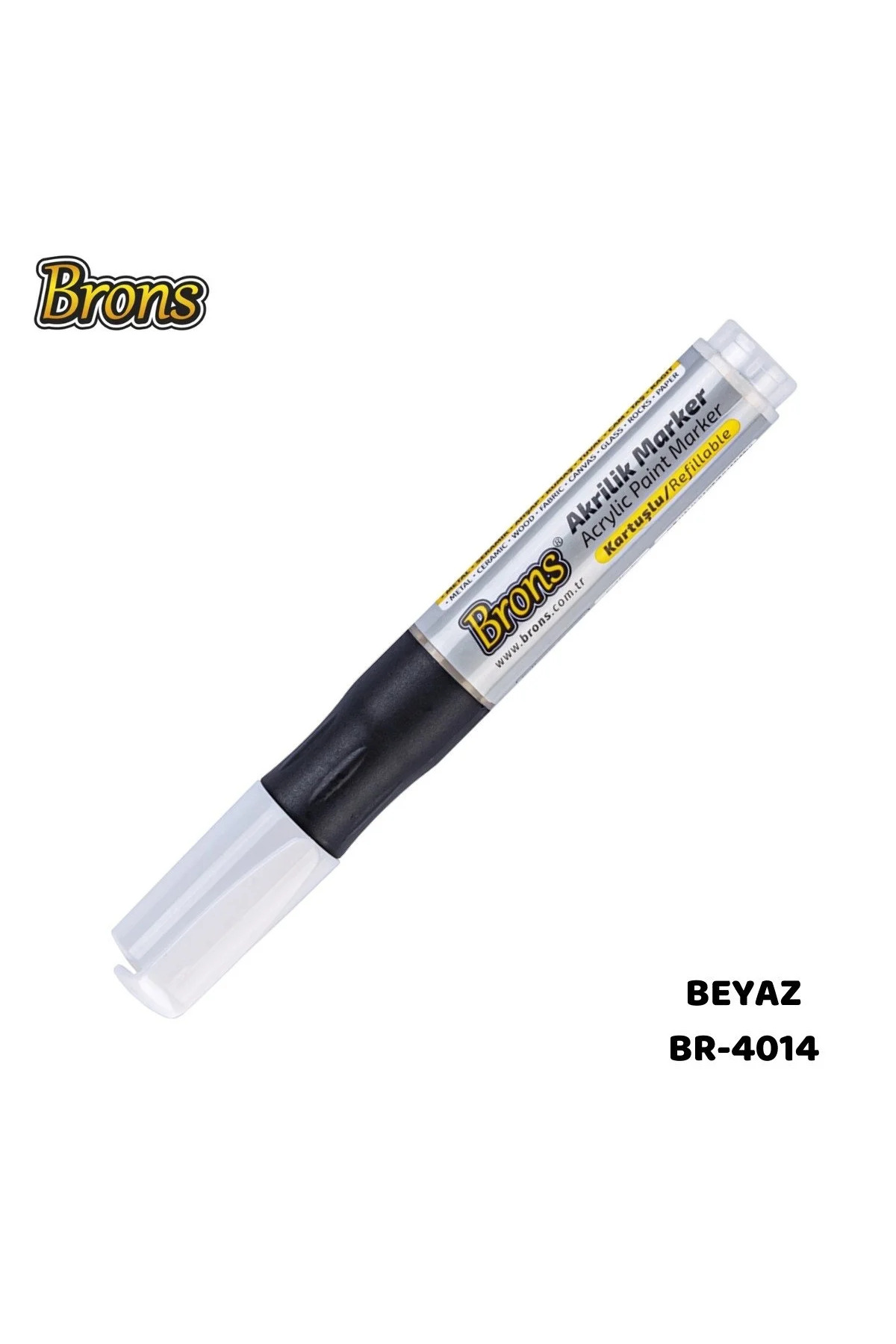 Brons Akrilik Marker Kalemi Yuvarlak Uç 1 Adet Markör Metal Seramik Ahşap Kumaş Tuval Cam Taş Beyaz