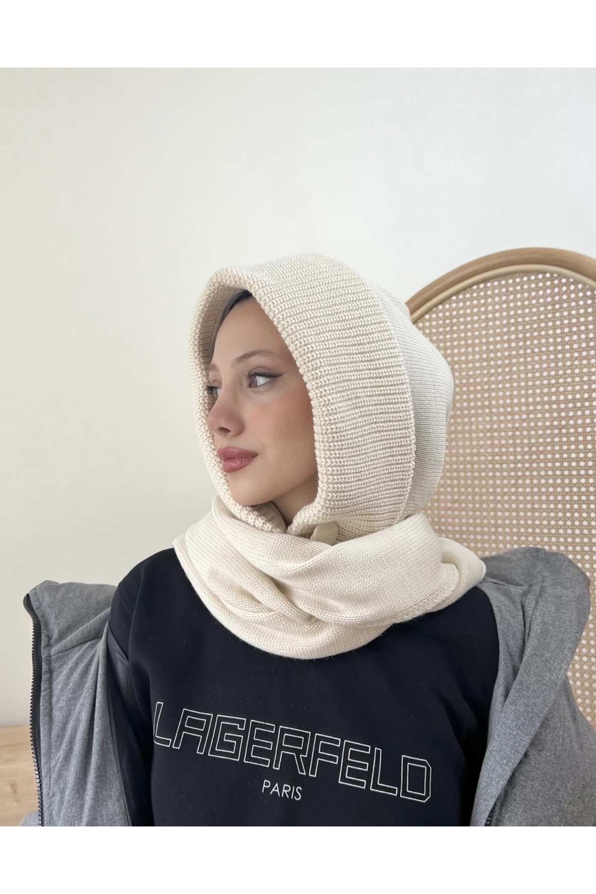 Rimel Moda Balaklava atkılı Bere Vanilys görsel 2