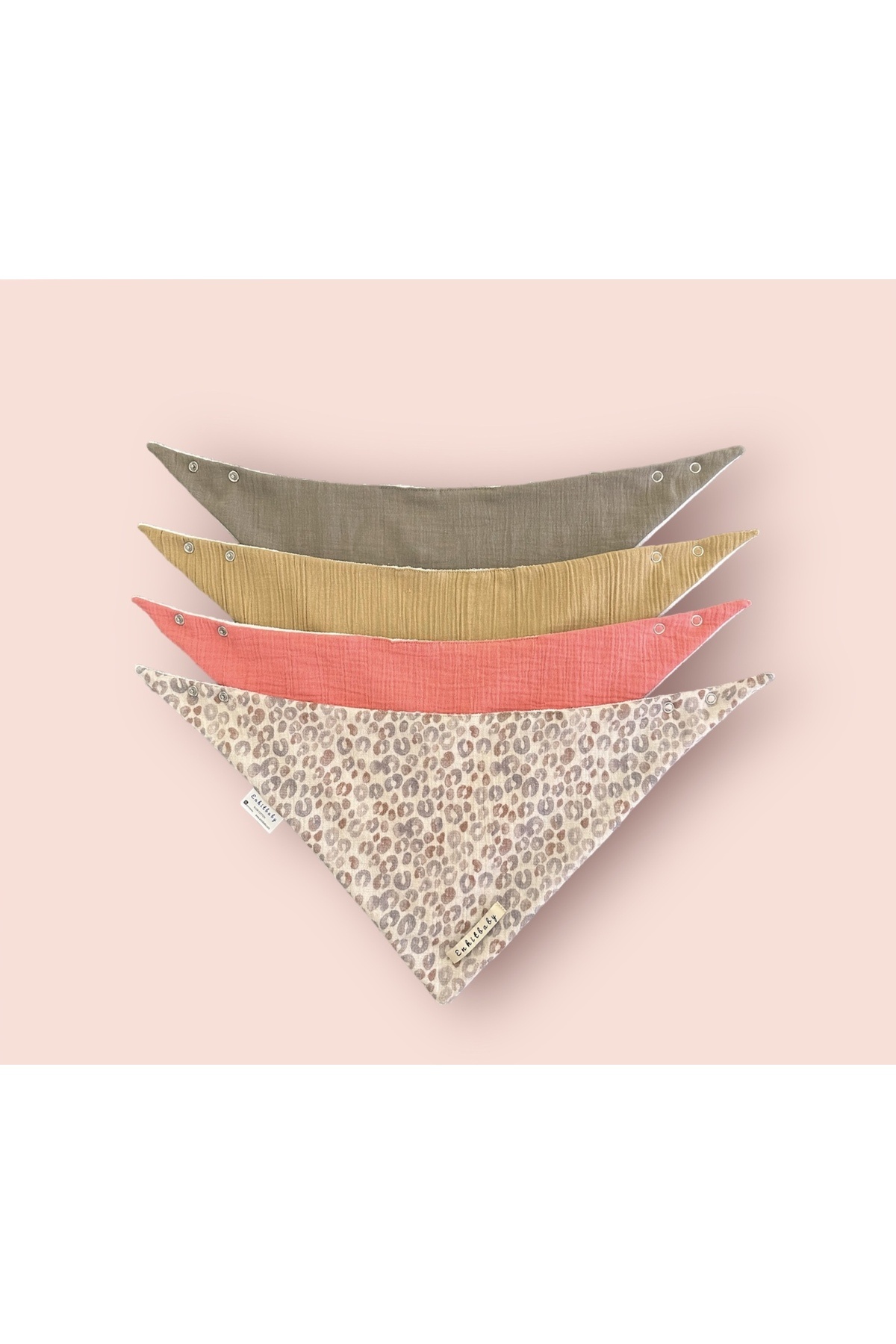 Enhitbaby 4 Adet Sıvı Geçirmez Müslin Oval Fular Önlük, %100 Pamuk fotoğrafı 2 (önizleme)