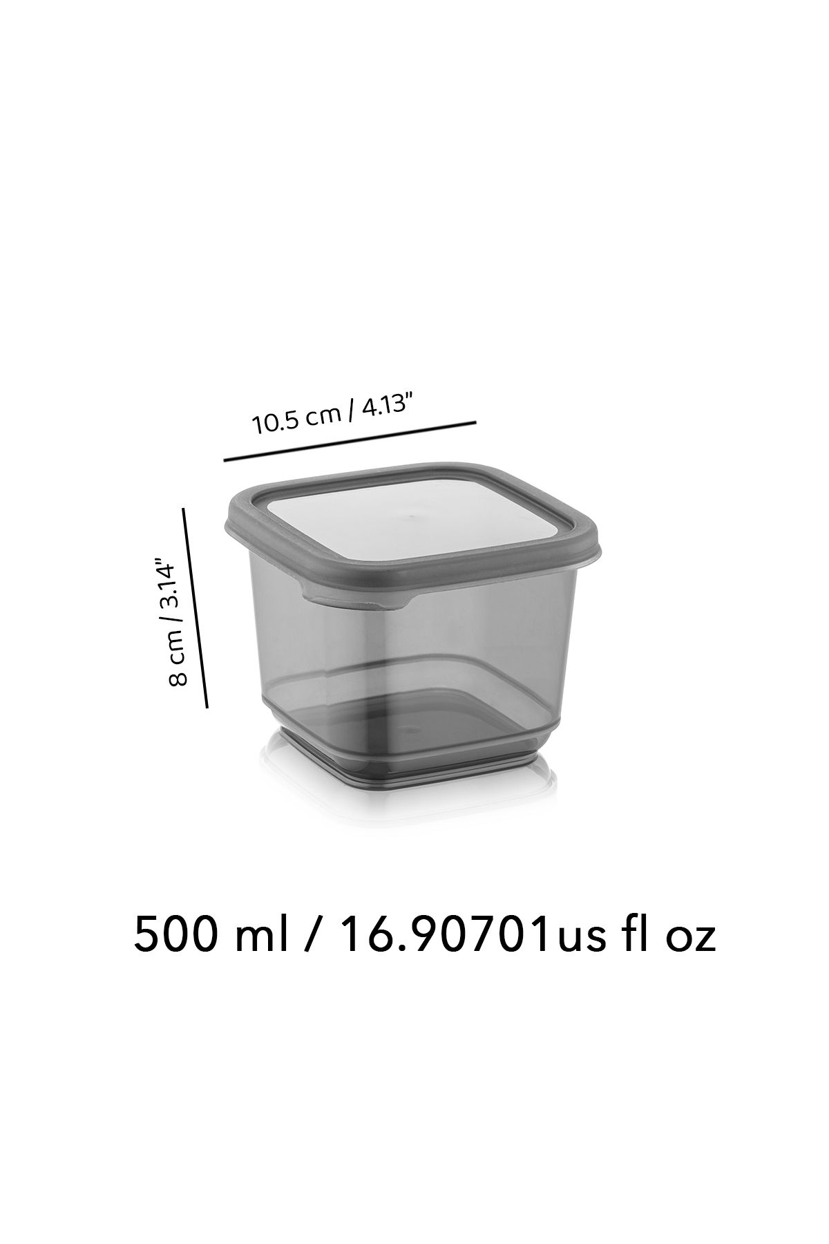 Meleni Home-Set of 12 Square Food Storage Container with Leak Proof Lid Anthracite 12 X 0.50 Lt Label 6