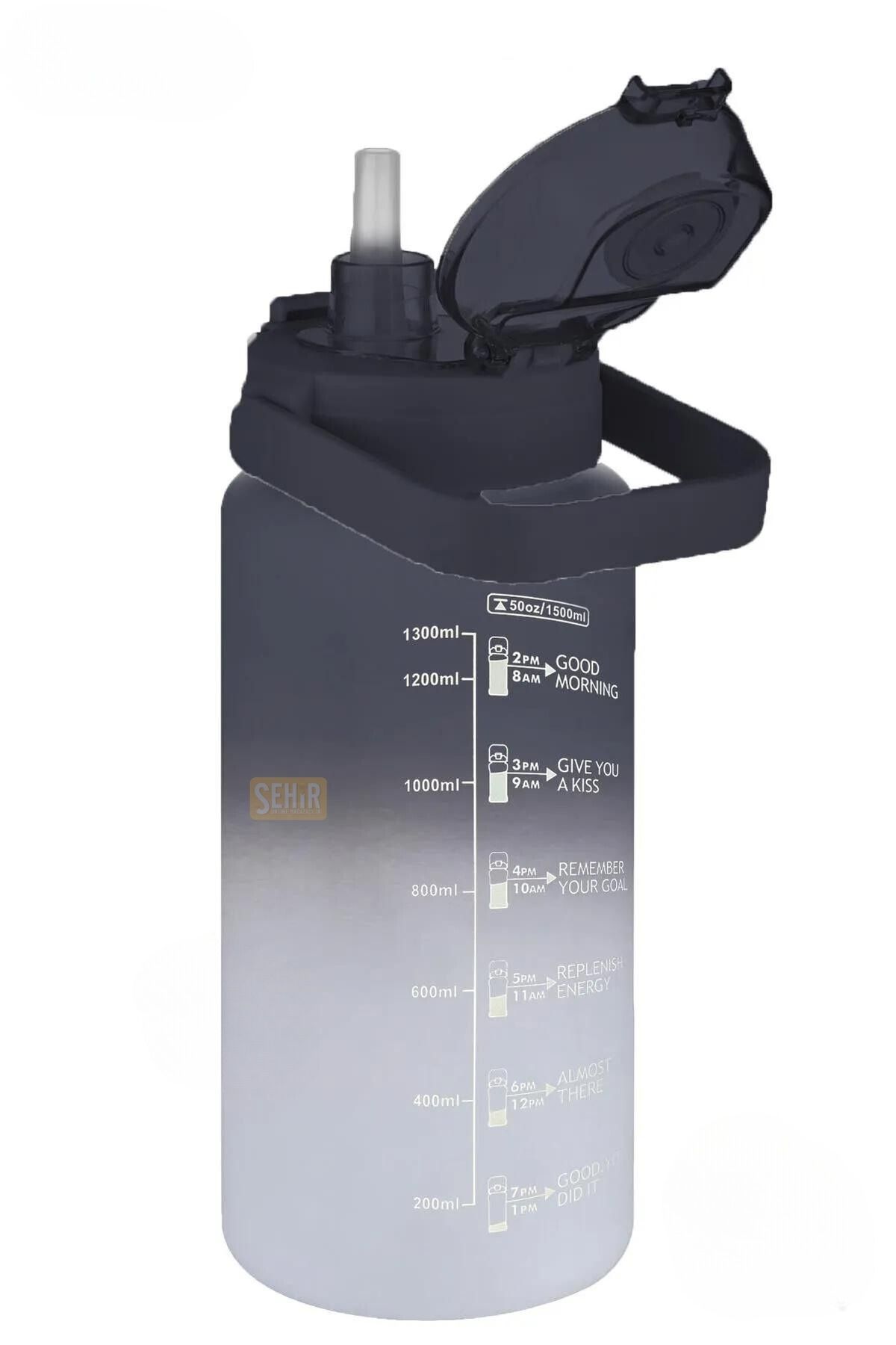قمقمه ورزشی سفید 1500 میل جدید Pipetli Piper Free استفاده از دسته دو رنگ جریان انگیزه تریتان Vagonlife