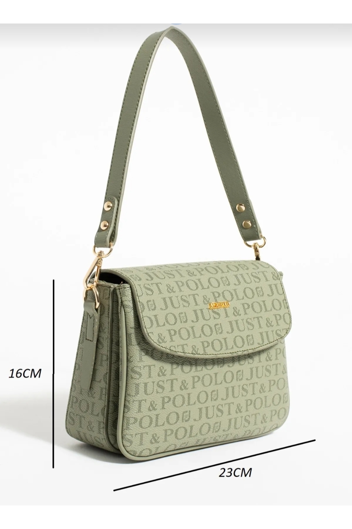 Women's Green Double Strap 3 Compartment Shoulder and Crossbody Bag