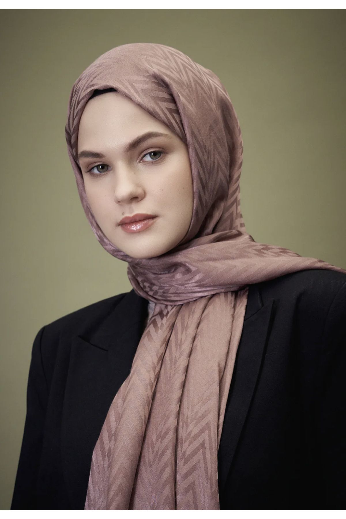 Modakaşmir-Jacquard Series Zigzag Pattern Shawl 1
