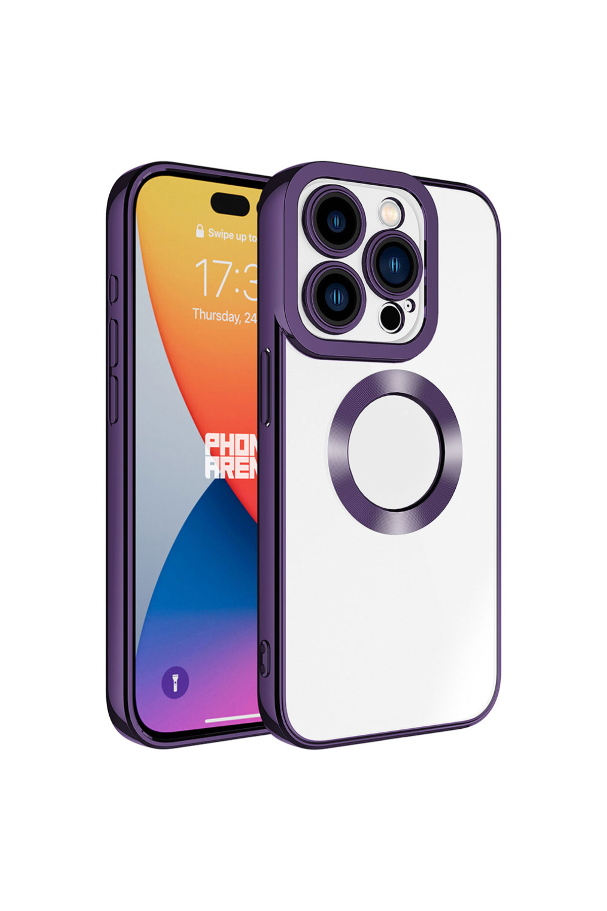 Apple iPhone 15 Pro Case Compatible Case Camera Protected Logo Showing Omega Transparent Cover