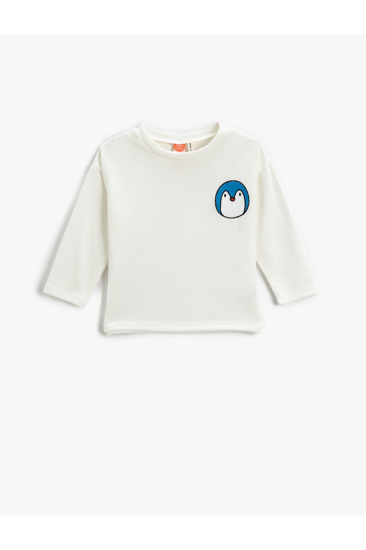 Koton Penguin Print Detailed T Shirt Long Sleeve Crew Neck Trendyol