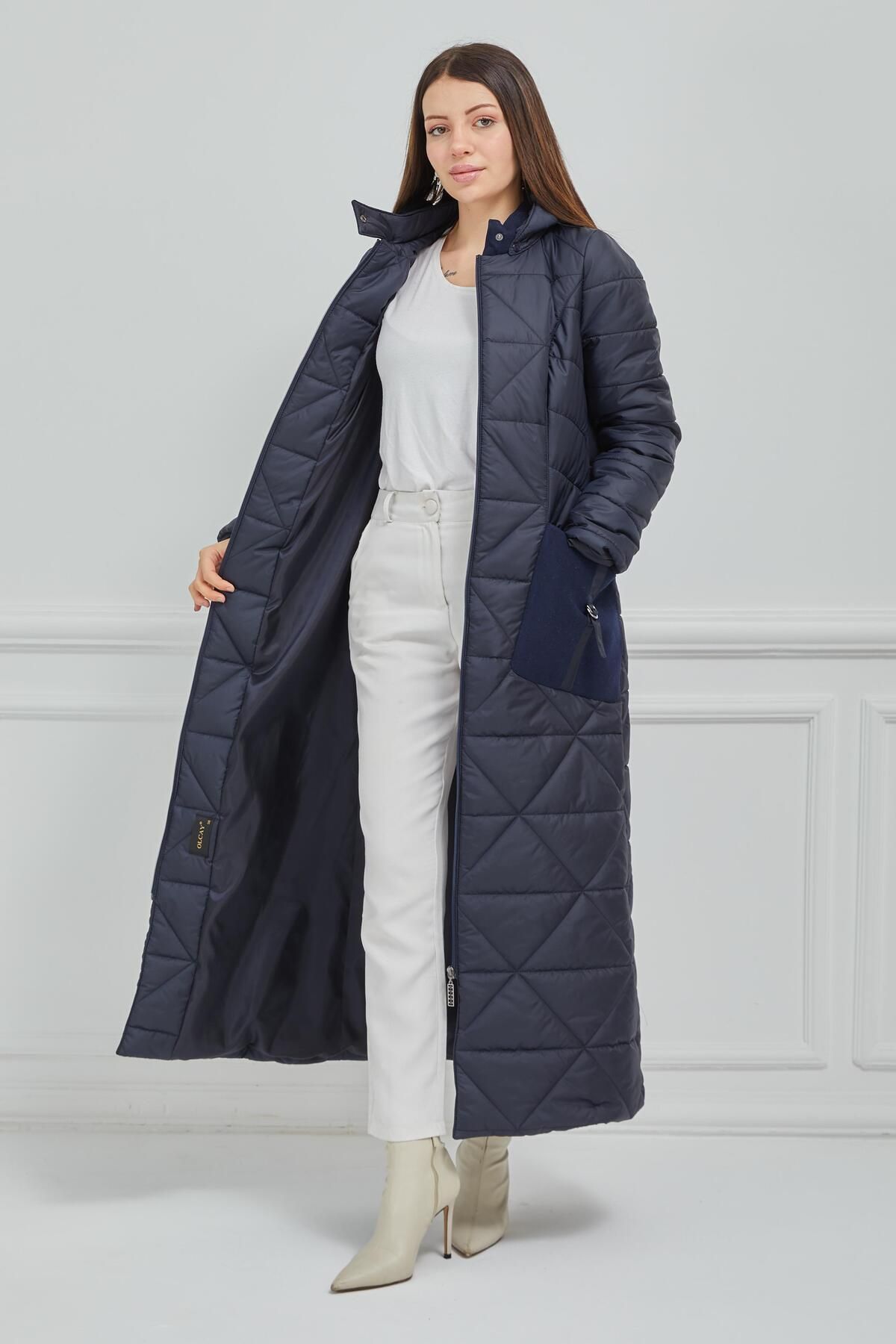 Long overcoat best sale with removable cap