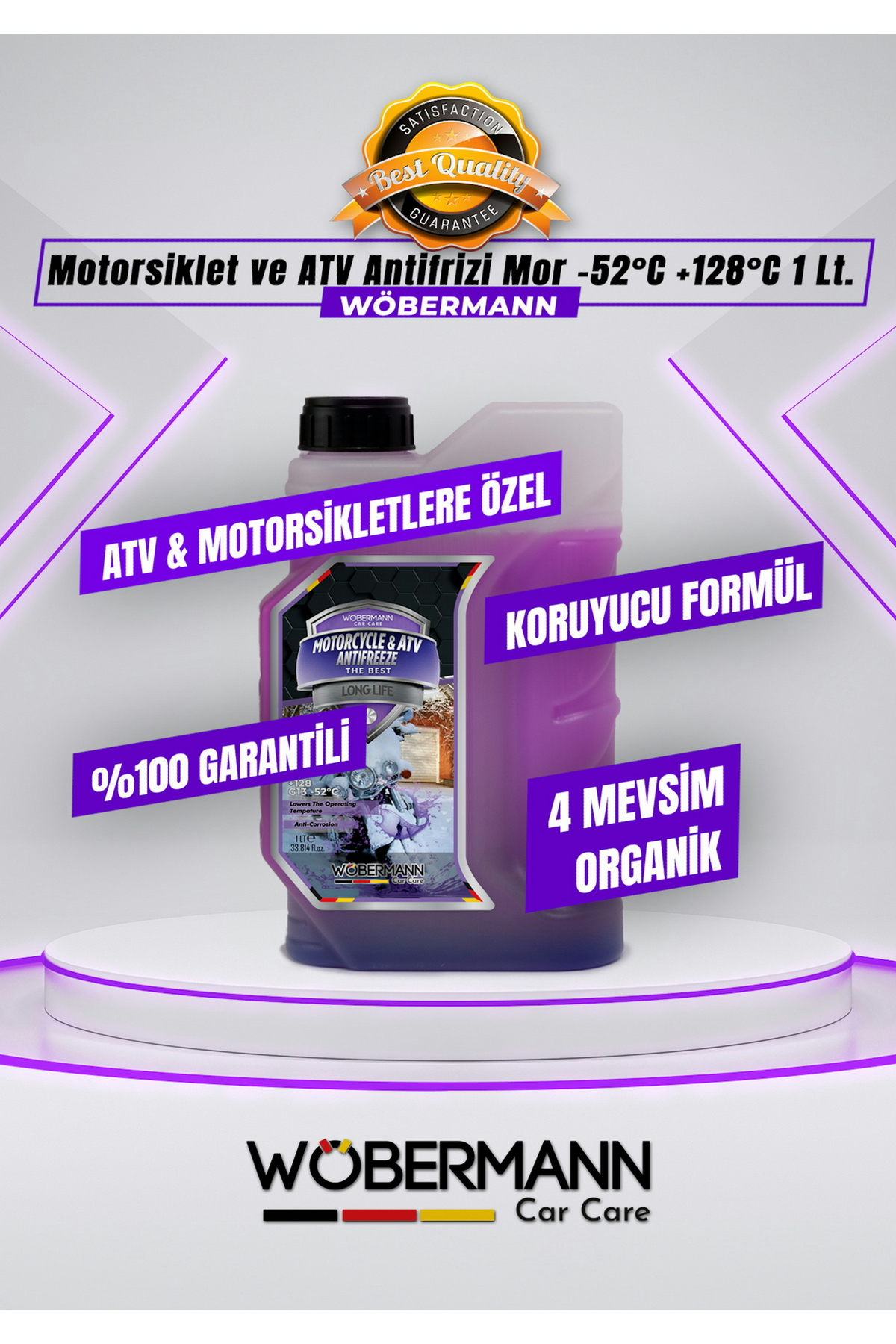 Wöbermann Motorsiklet ve ATV Antifrizi Mor 4 Mevsim Organik G13
