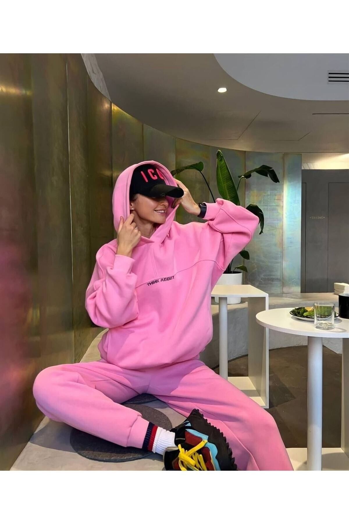 Pink fleece tracksuit outlet