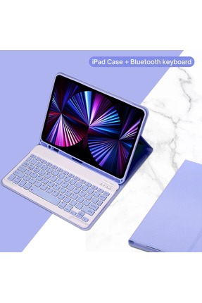 TEKNETSTORE İpad 11.nesil A16 2025/10.nesil 10.9 Uyumlu Tablet Klavyeli Kılıf...