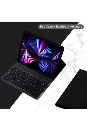 TEKNETSTORE İpad 11.nesil A16 2025/10.nesil 10.9 Uyumlu Tablet Klavyeli Kılıf...