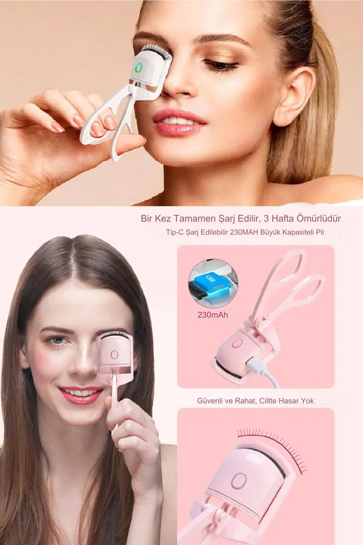 Uniquem-Electric Eyelash Curler With Heater Eyelash Curler Fixes Curl Shapes Fast With Heater 5