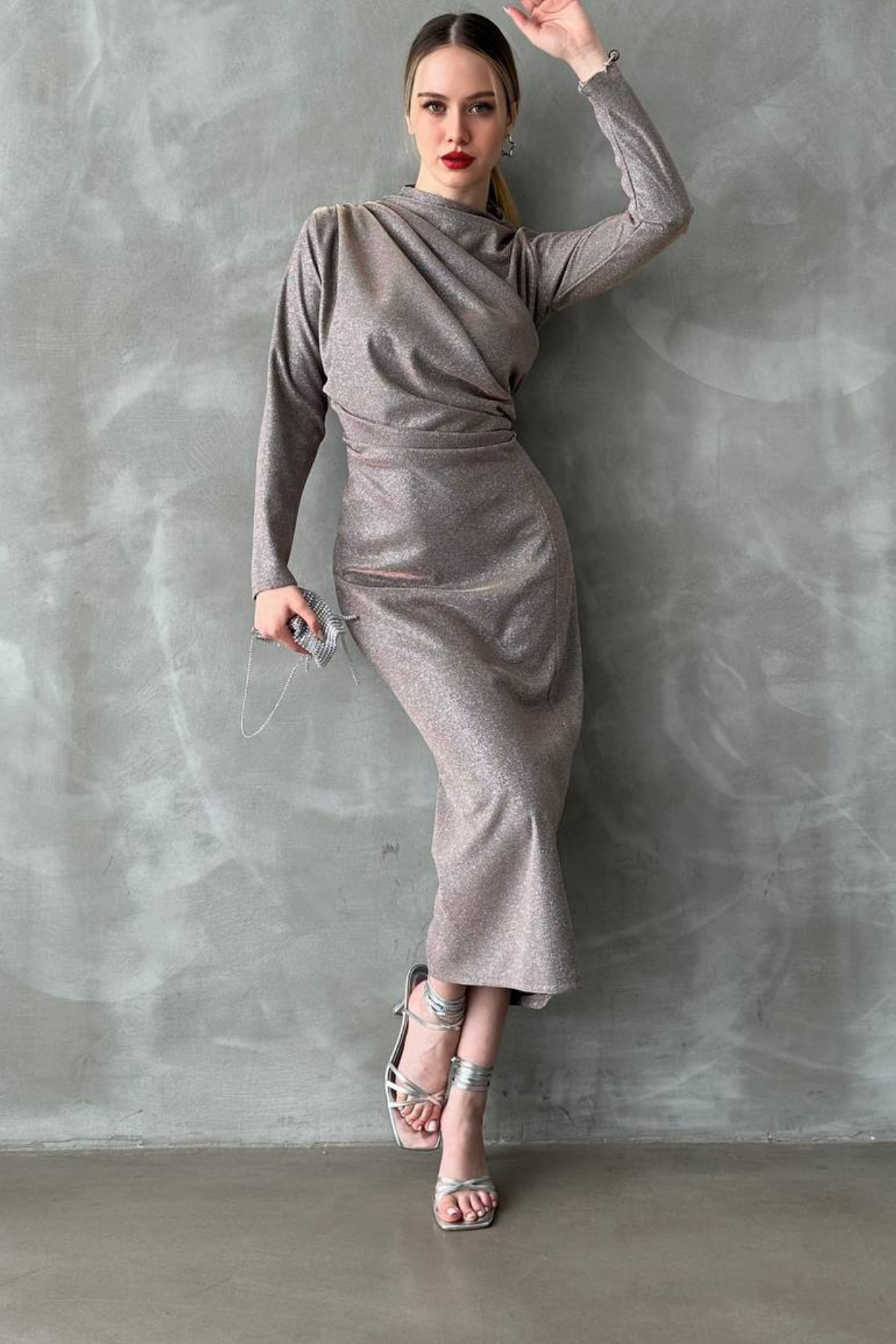 Glitter Kailey Draped Dress