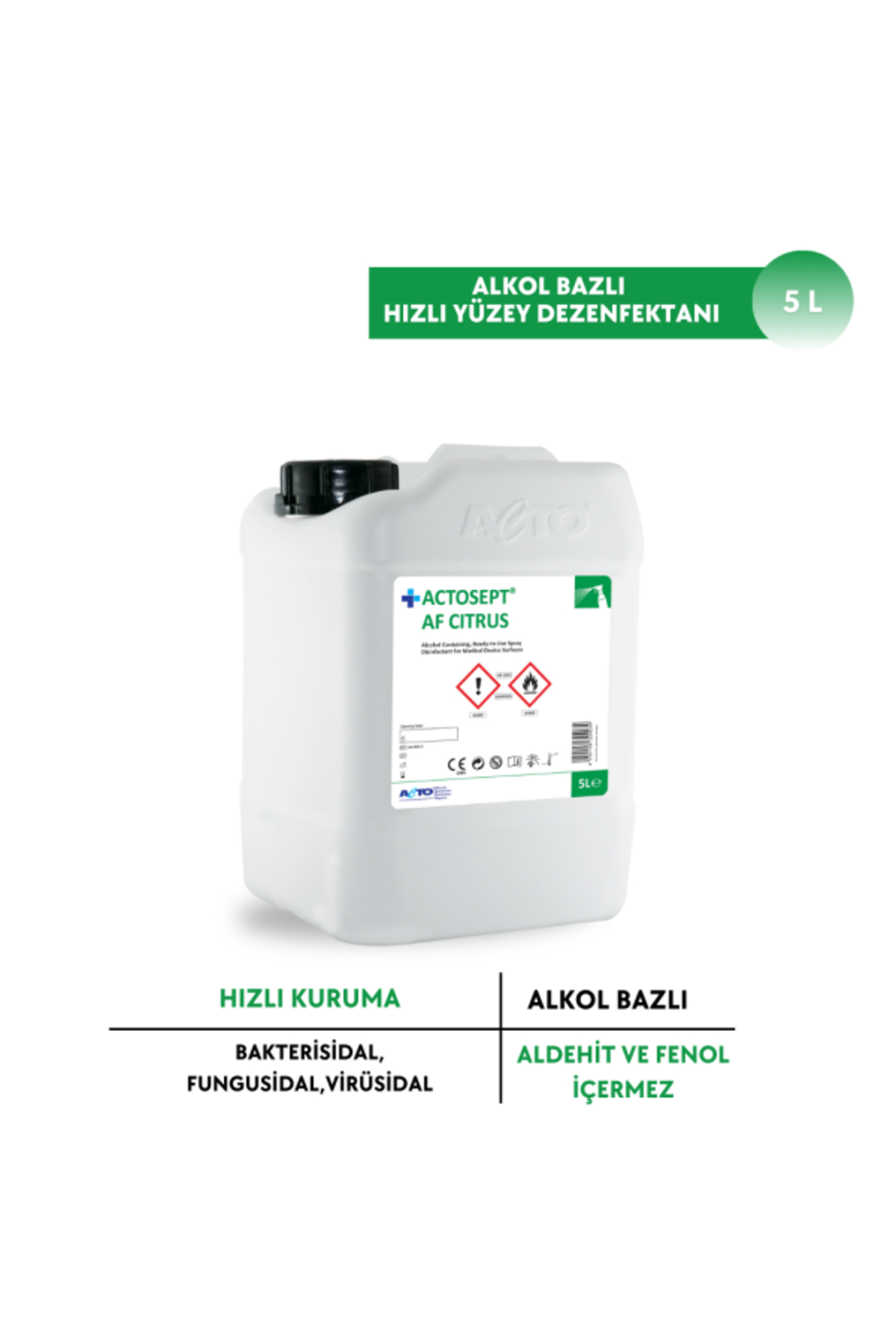Acto AF Citrus 5 L Tıbbi Cihazlar için Hızlı Yüzey Dezenfektanı