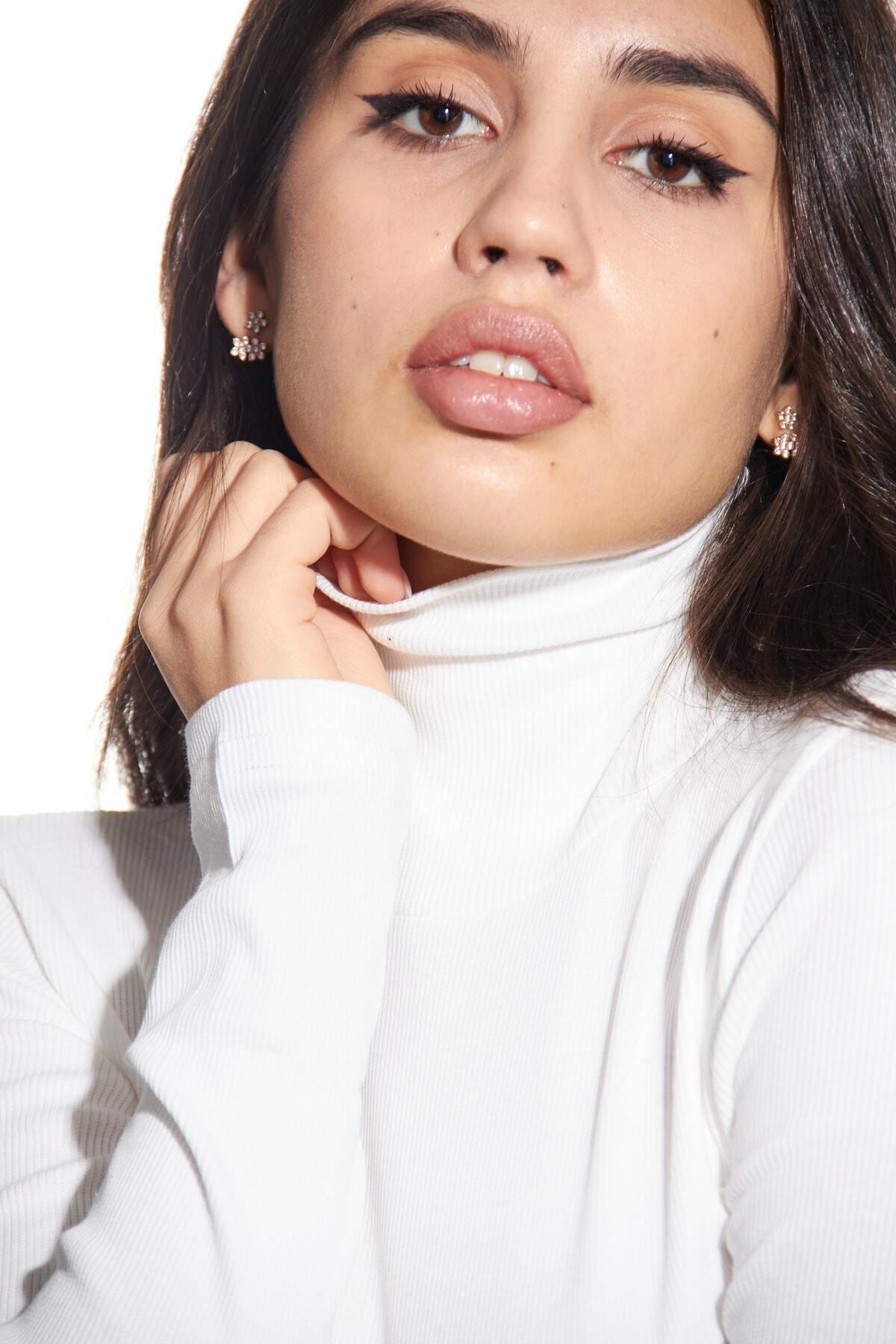 ALYA UNDERWEAR Camisole Full Neck Body Sweatshirt White Trendyol