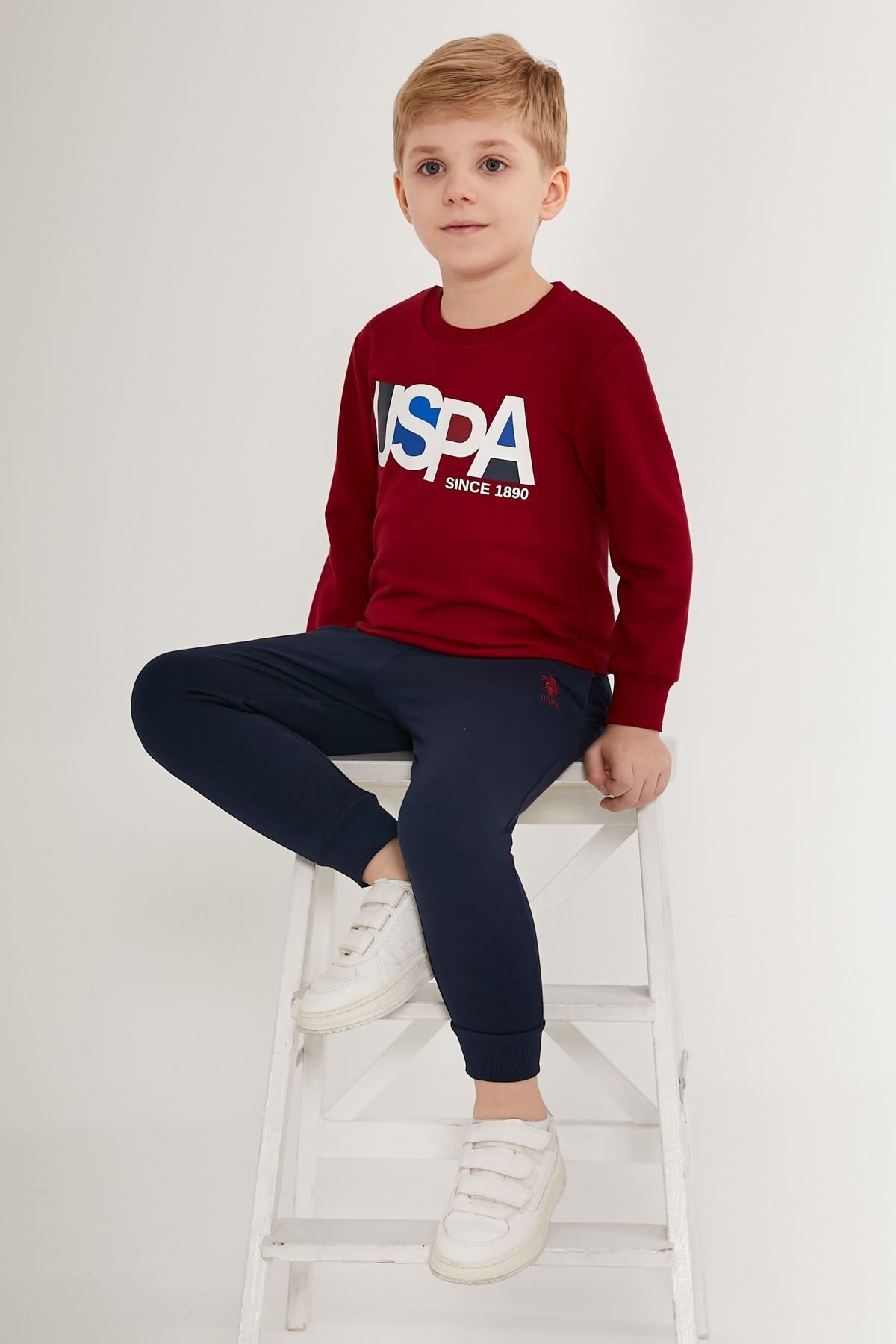 کت و شلوار پسرانه پولو ASSN 4-15 ساله ما - Claret Red U.S. Polo Assn.