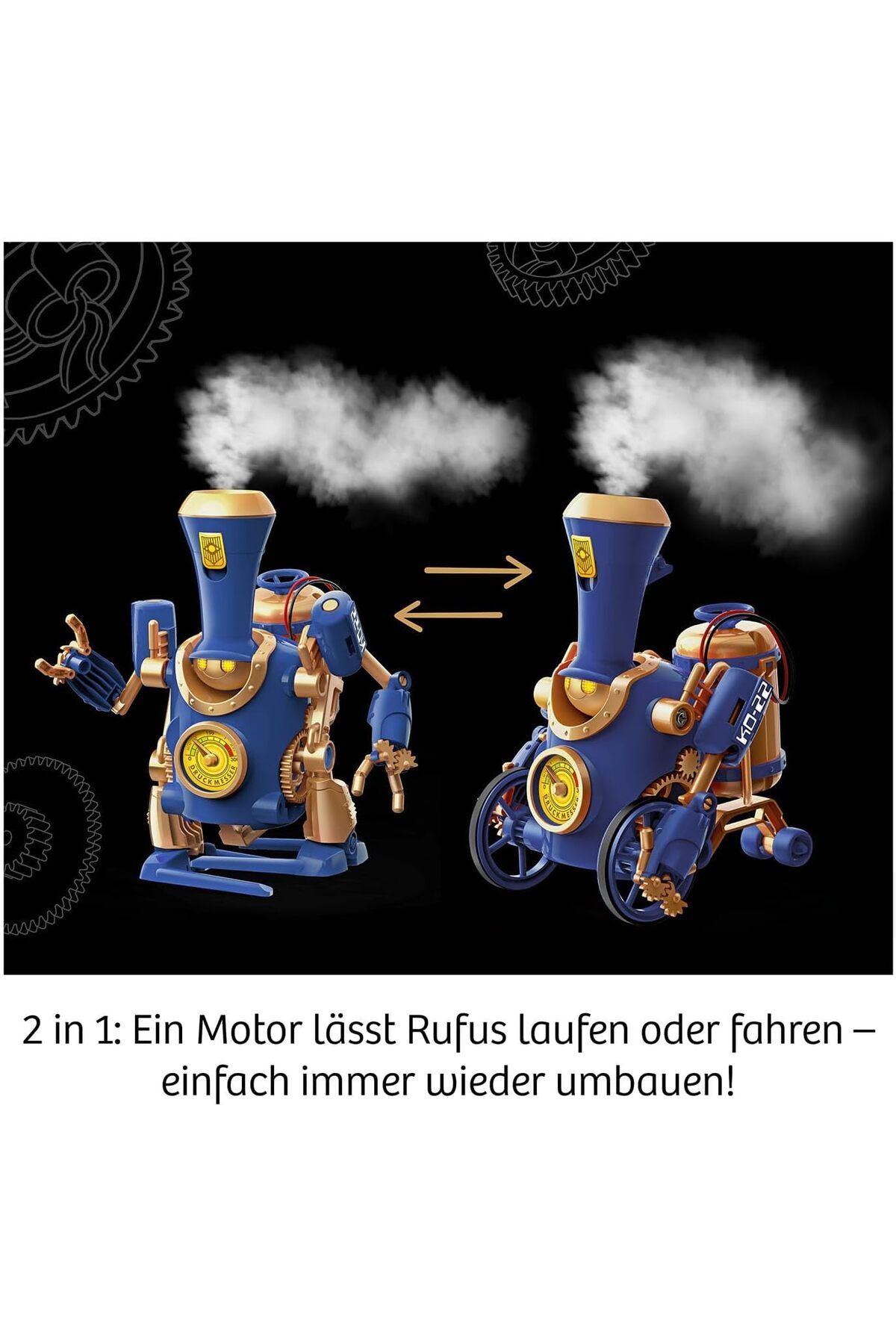 Kosmos-Steam robot, 3 modes: Robot, train, steam steampunk machine, with ultrasonic technology 2