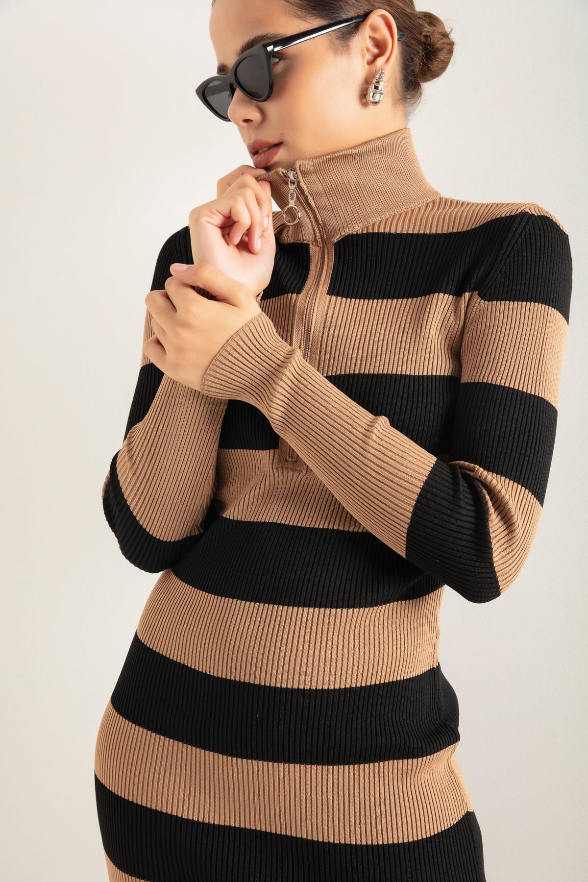 Tan turtleneck sweater dress new arrivals