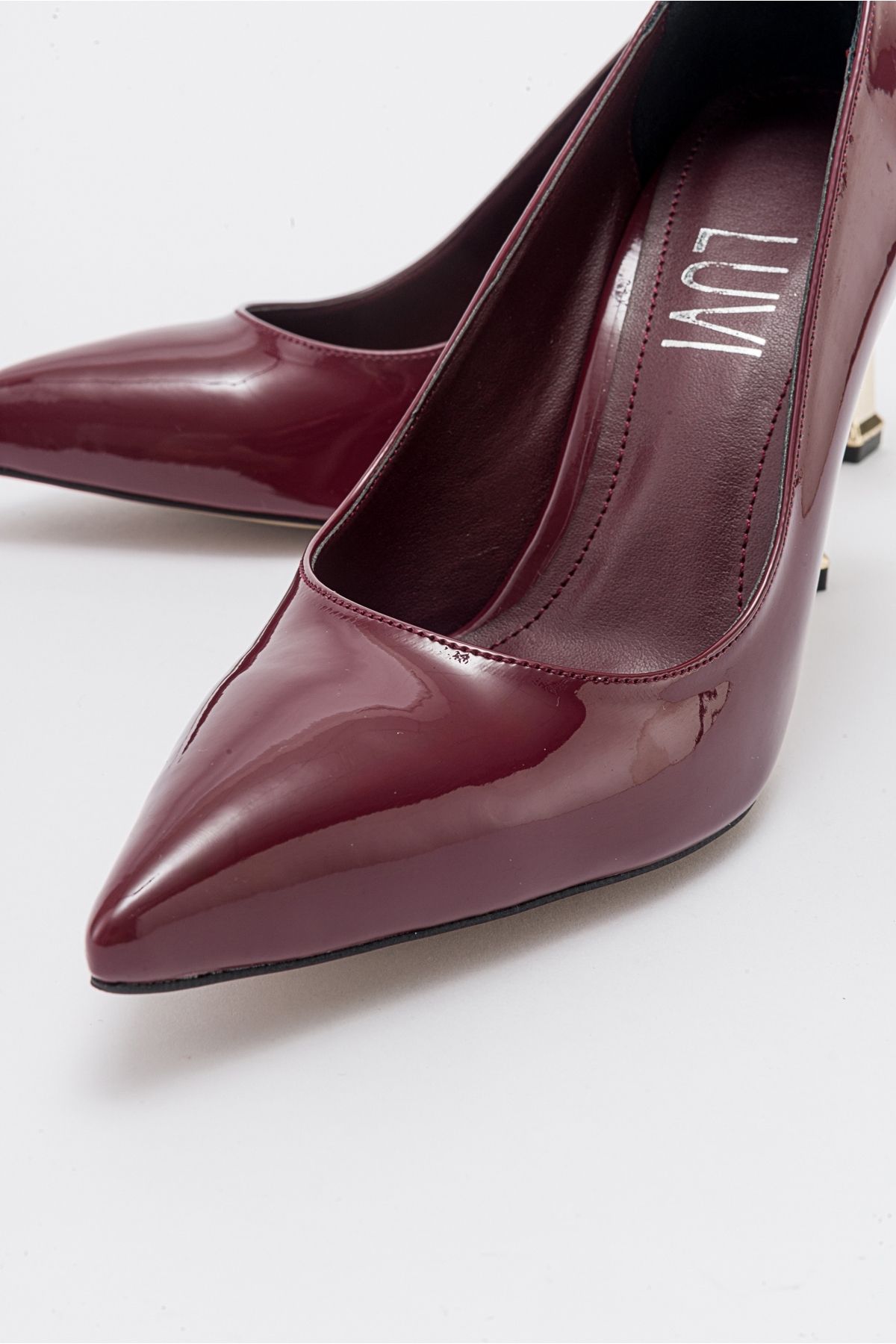 استیلتو قرمز زنانه کفش پاشنه چرمی Merlot Bordeaux luvishoes