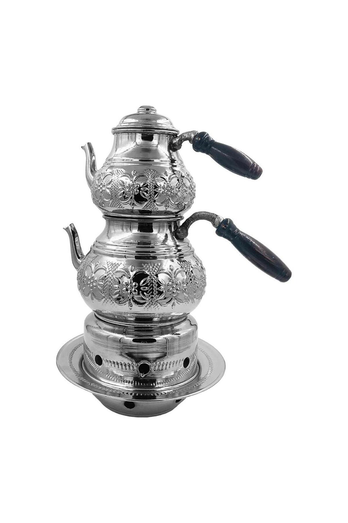 Genel Markalar bakır çiçekli nikel osmanlı ocaklı büyük çaydanlık