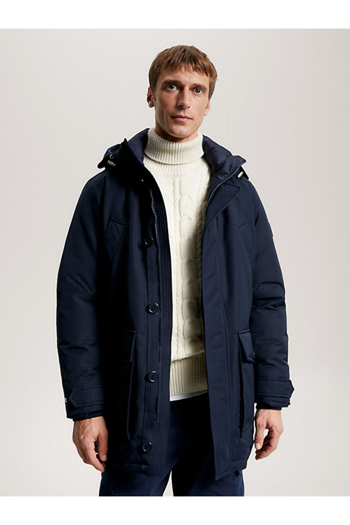 Tommy Hilfiger Parka Black Regular fit Trendyol