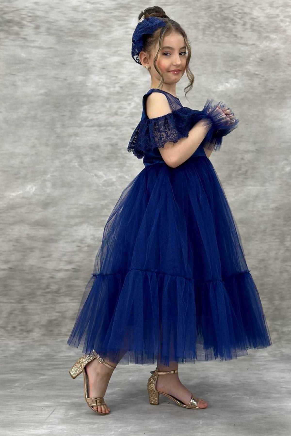 Dark blue dress hot sale for girl