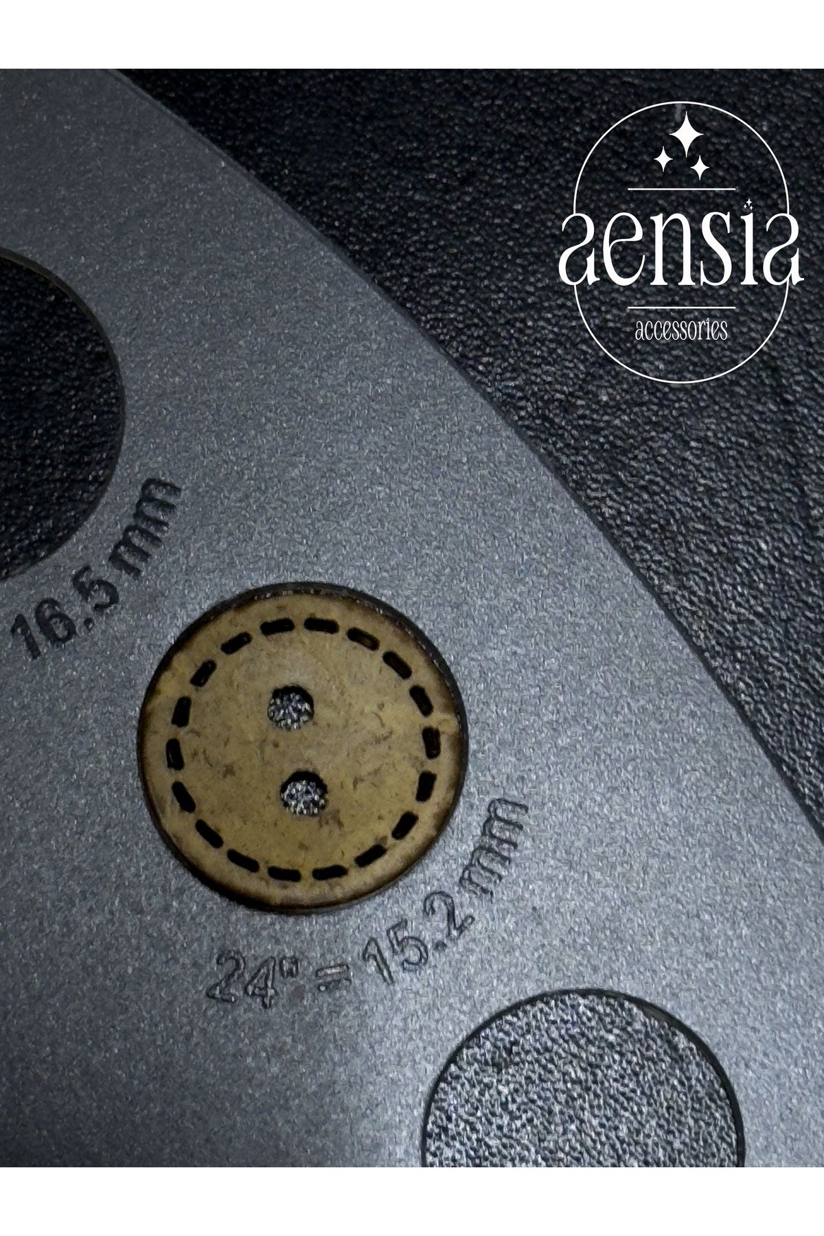 aensia-Real Coconut Coconut Button with Laser Stitching Detail 20 Size Buttons with Straight Holes - Pack of 10 Buttons 5