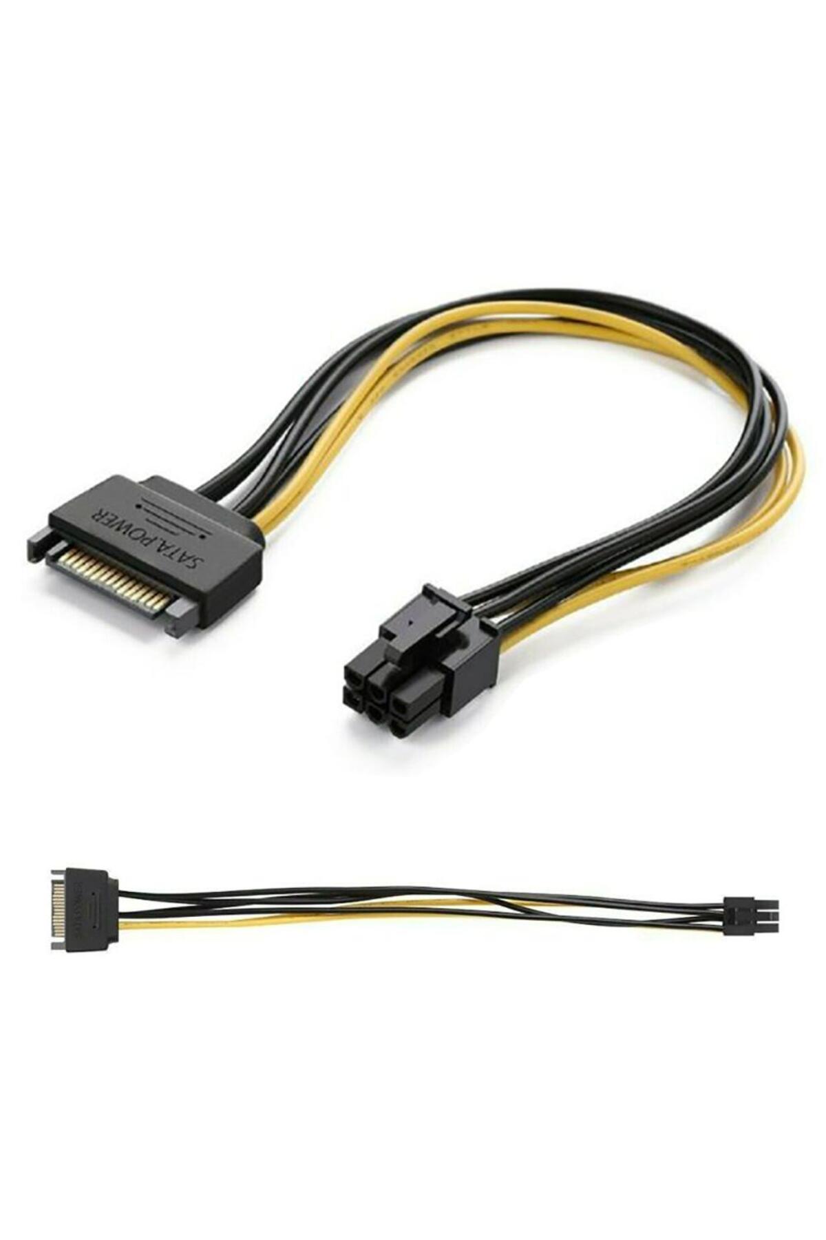 Sata To 6 Pin Pcı-express Ekran Kartı Power Çevirici Güç Kablosu 8