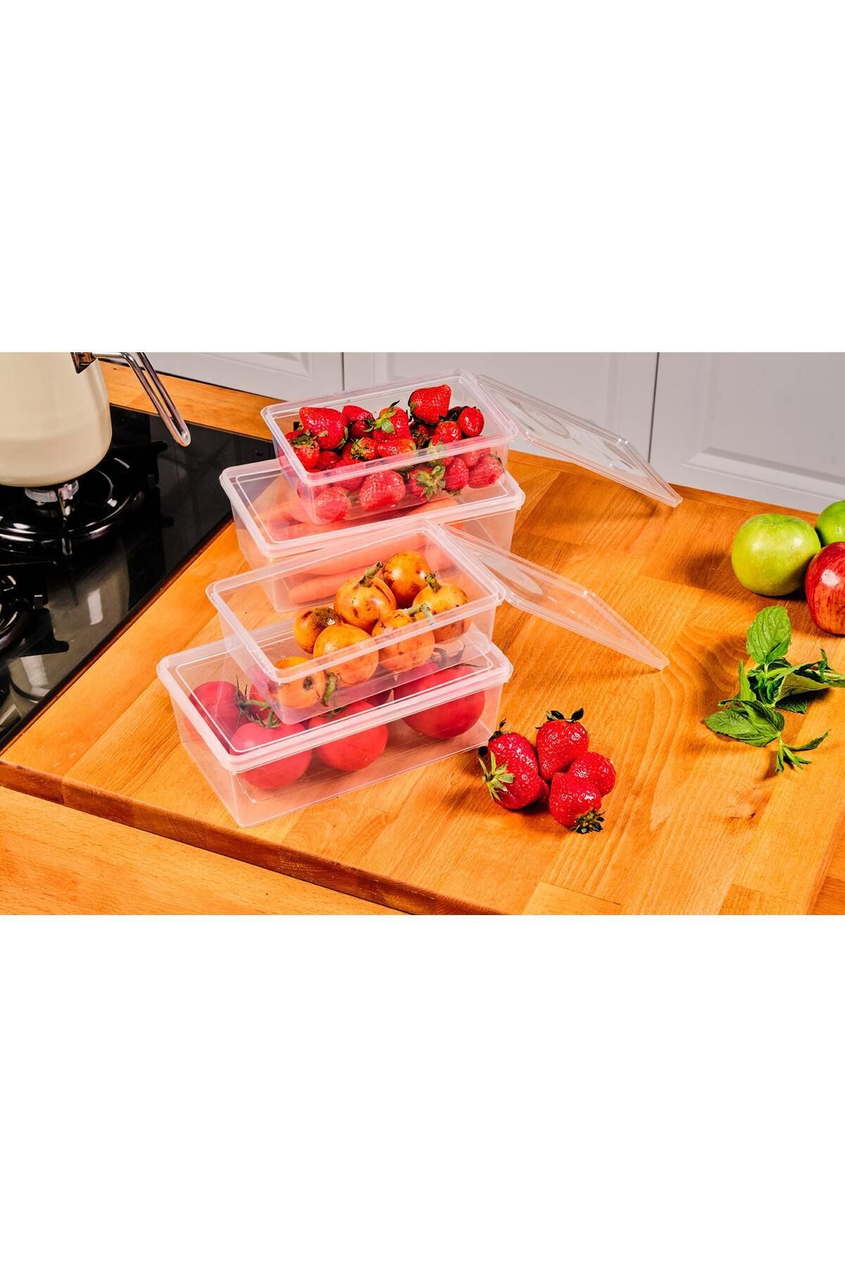 Codemfire-12 Pieces Storage Container Food Container Pulses Container with Self Lid Food Favorable 6x(2000ML-1000ML) 3