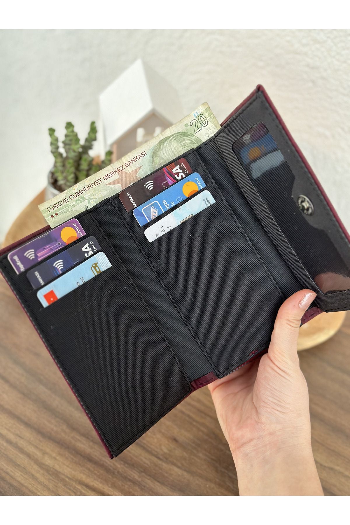 Burgundy womens wallet sale