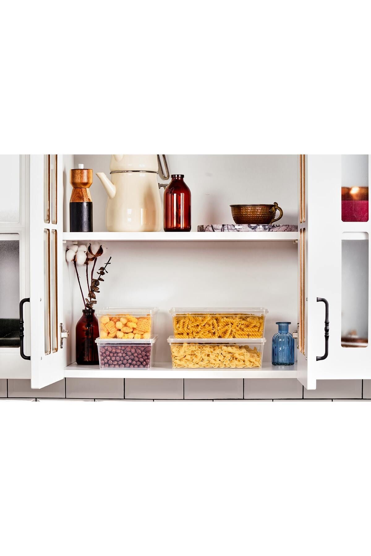 Codemfire-12 Pieces Storage Container Food Container Pulses Container with Self Lid Food Favorable 6x(2000ML-1000ML) 4