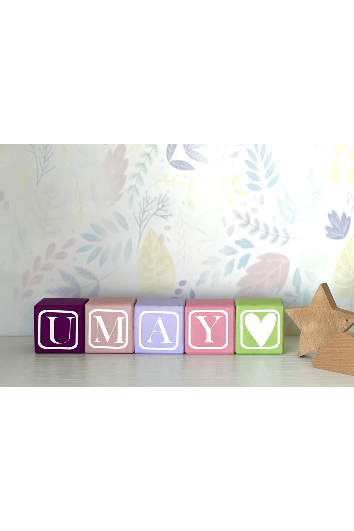Renkli Bebek Isim Küpü 5 Harfli Isim Küpü