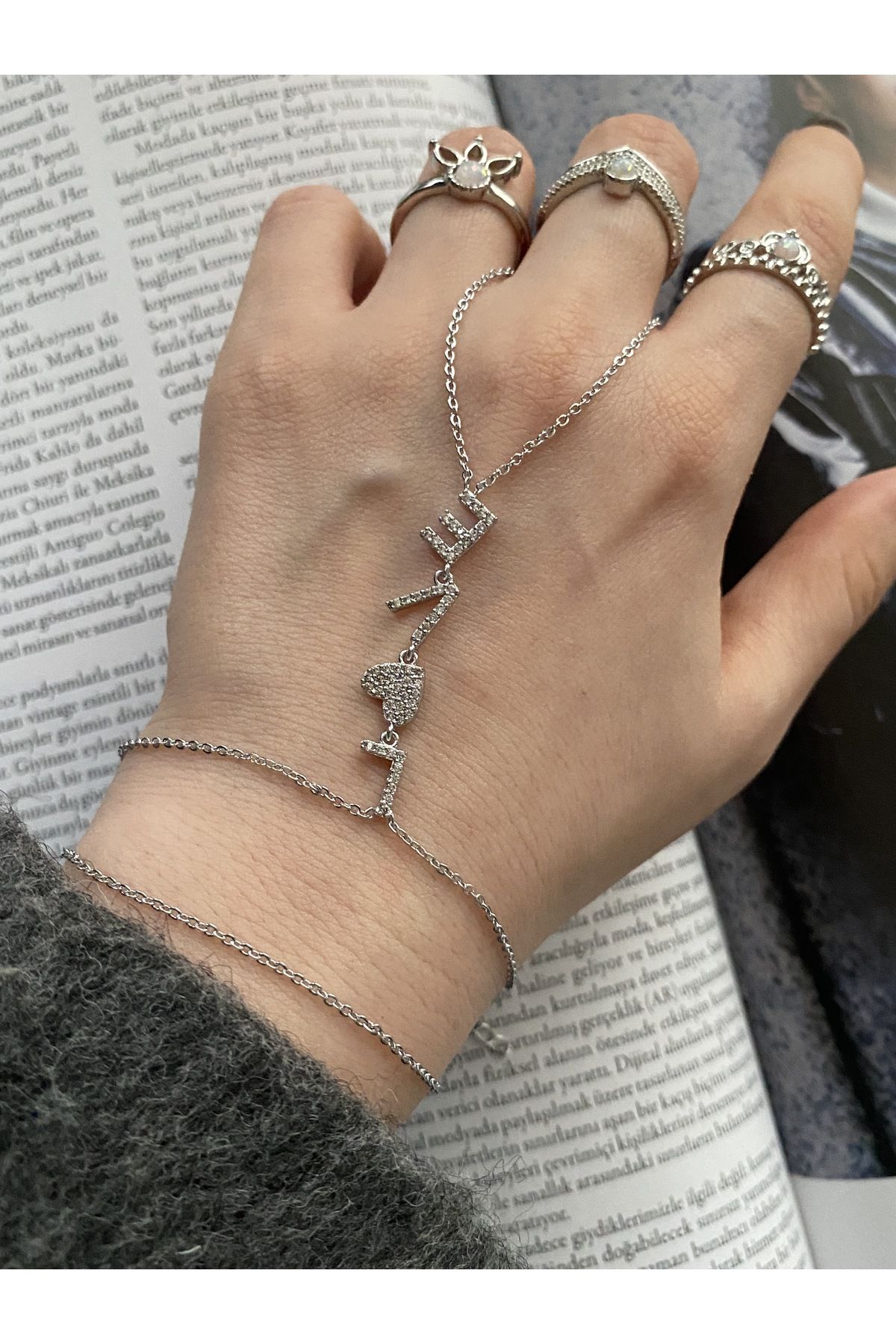 Silver chain hand deals