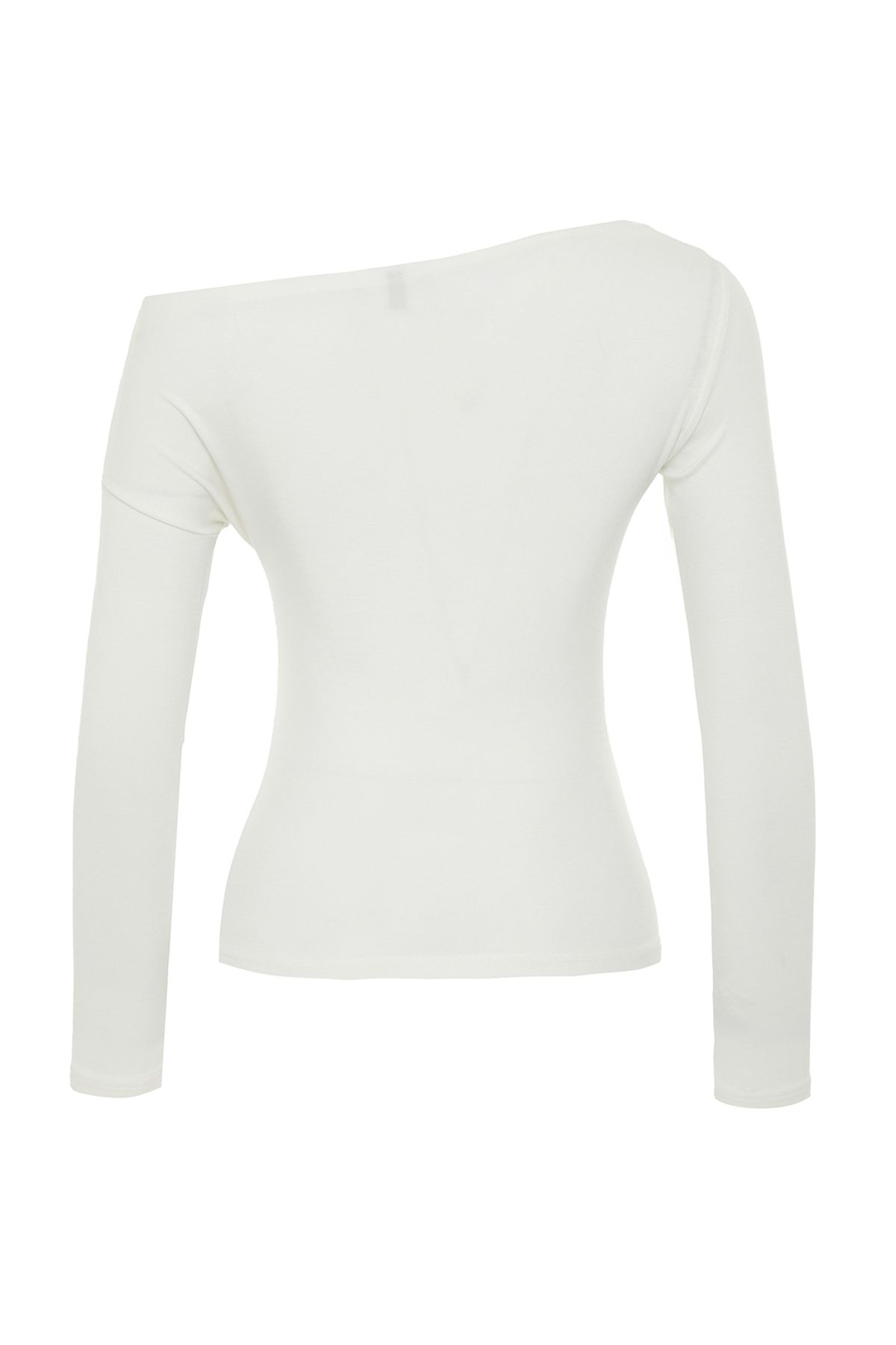 Trendyol Collection-Ecru Premium Soft Fabric Uplet Boat Neck Pletená halenka TWOAW24BZ00227 8