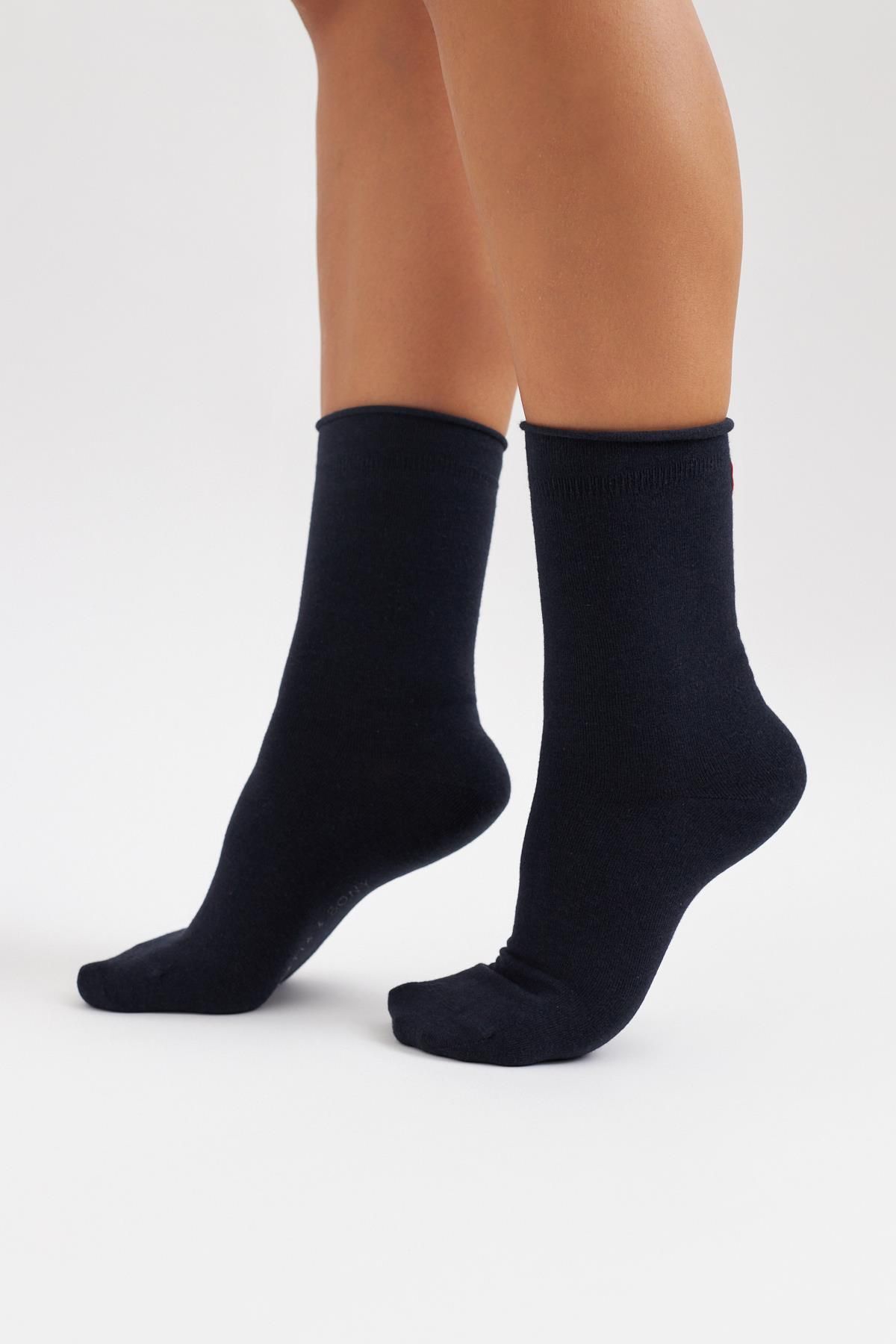 Katia Bony Bambo Elasticless Unisex Sock Socks Navy Blue Trendyol