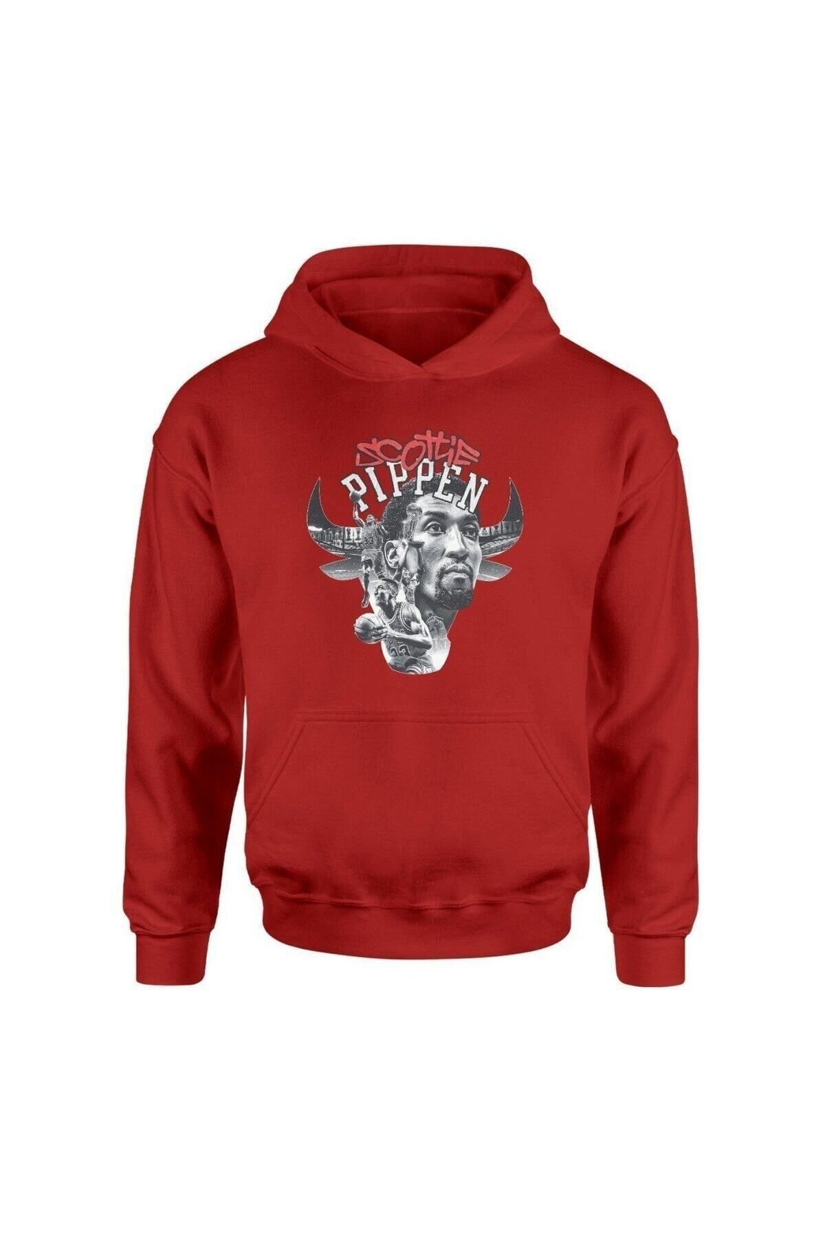 Pisa Art Scottie Pippen Retro Red Hoodie Trendyol