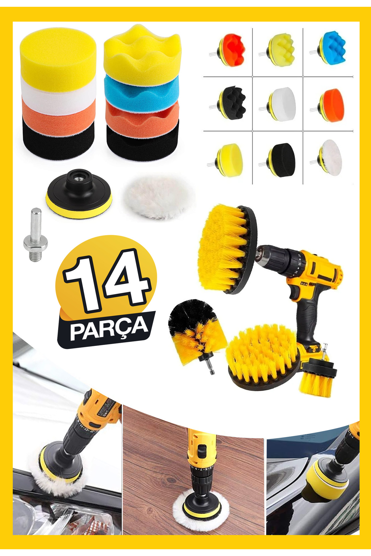 PROXTECH Profesyonel Combo Temizlik 14Parça Pasta Cila Polisaj