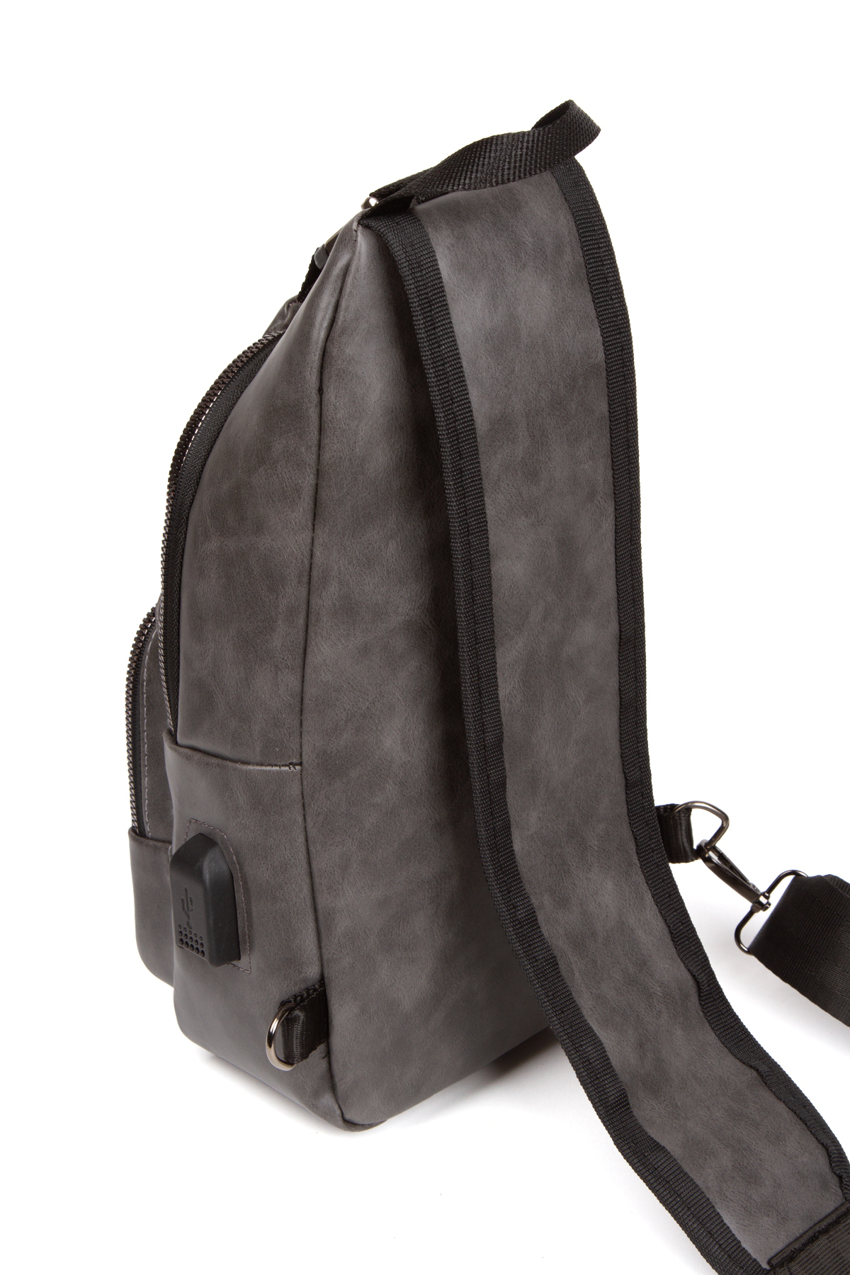 Newish Polo  Unısex Yıkama Deri Usb Kulaklık Çıkışlı Çapraz Askılı Omuz Göğüs Ve Spor Günlük Sırt Seyahat Çanta. - Görsel 4