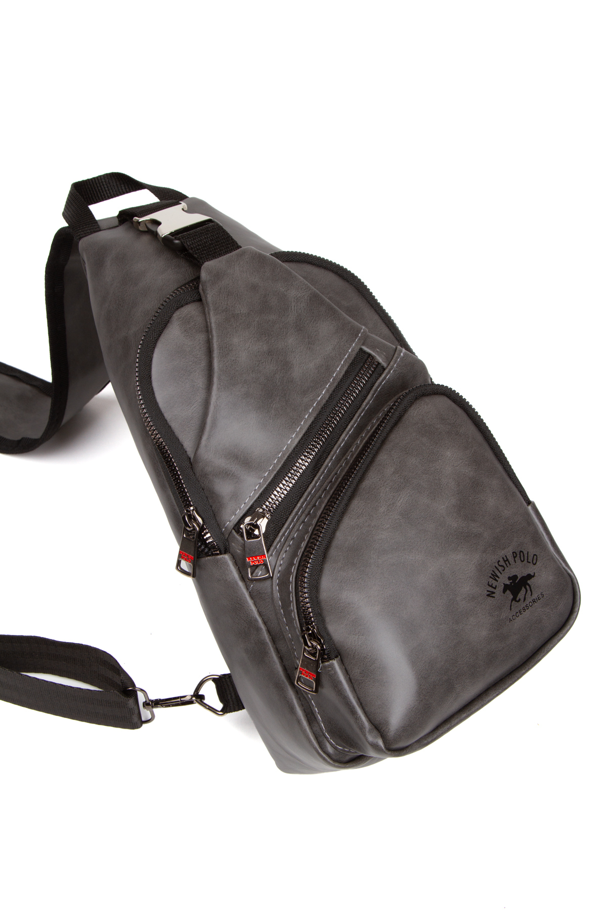 Newish Polo  Unısex Yıkama Deri Usb Kulaklık Çıkışlı Çapraz Askılı Omuz Göğüs Ve Spor Günlük Sırt Seyahat Çanta. - Görsel 5