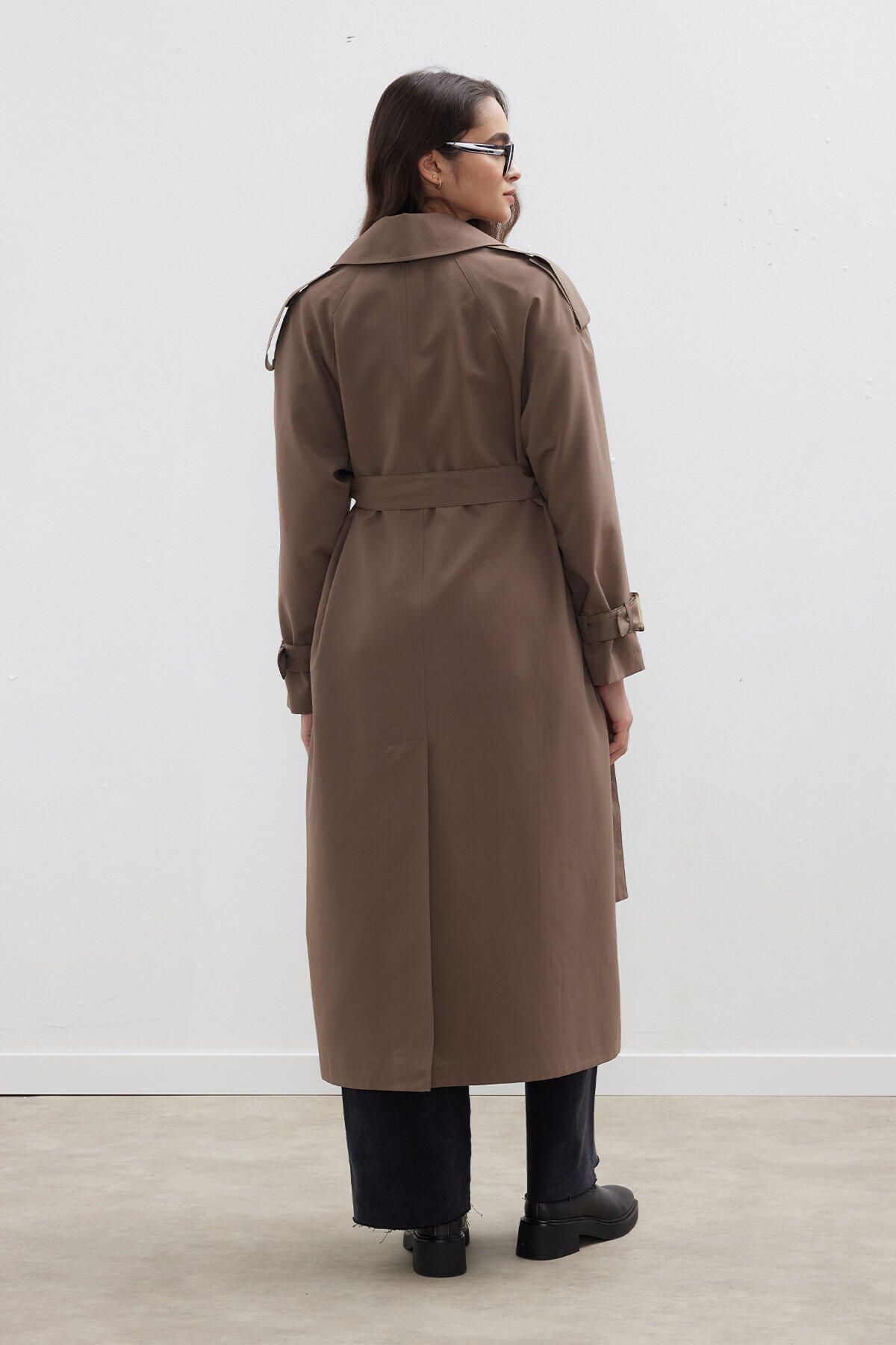 Manuka Trench Coat Brown Regular fit Trendyol
