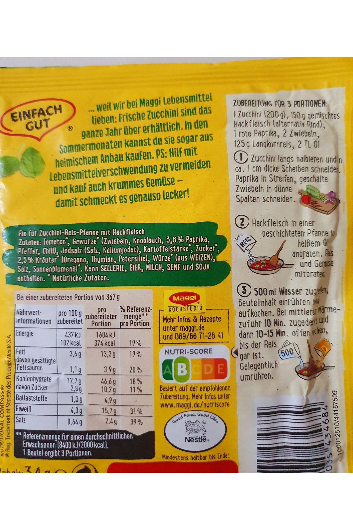 Maggi Zucchini Reis-Pfanne 34g Fiyatı, Yorumları - Trendyol