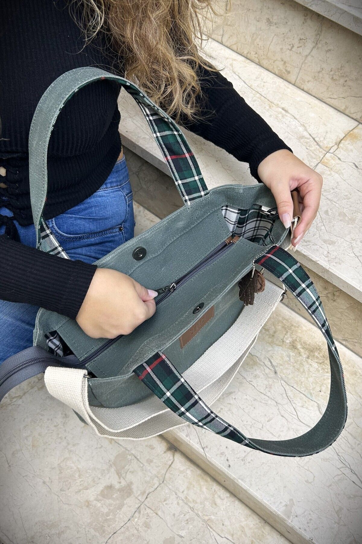 Waxed canvas tote with shoulder strap online