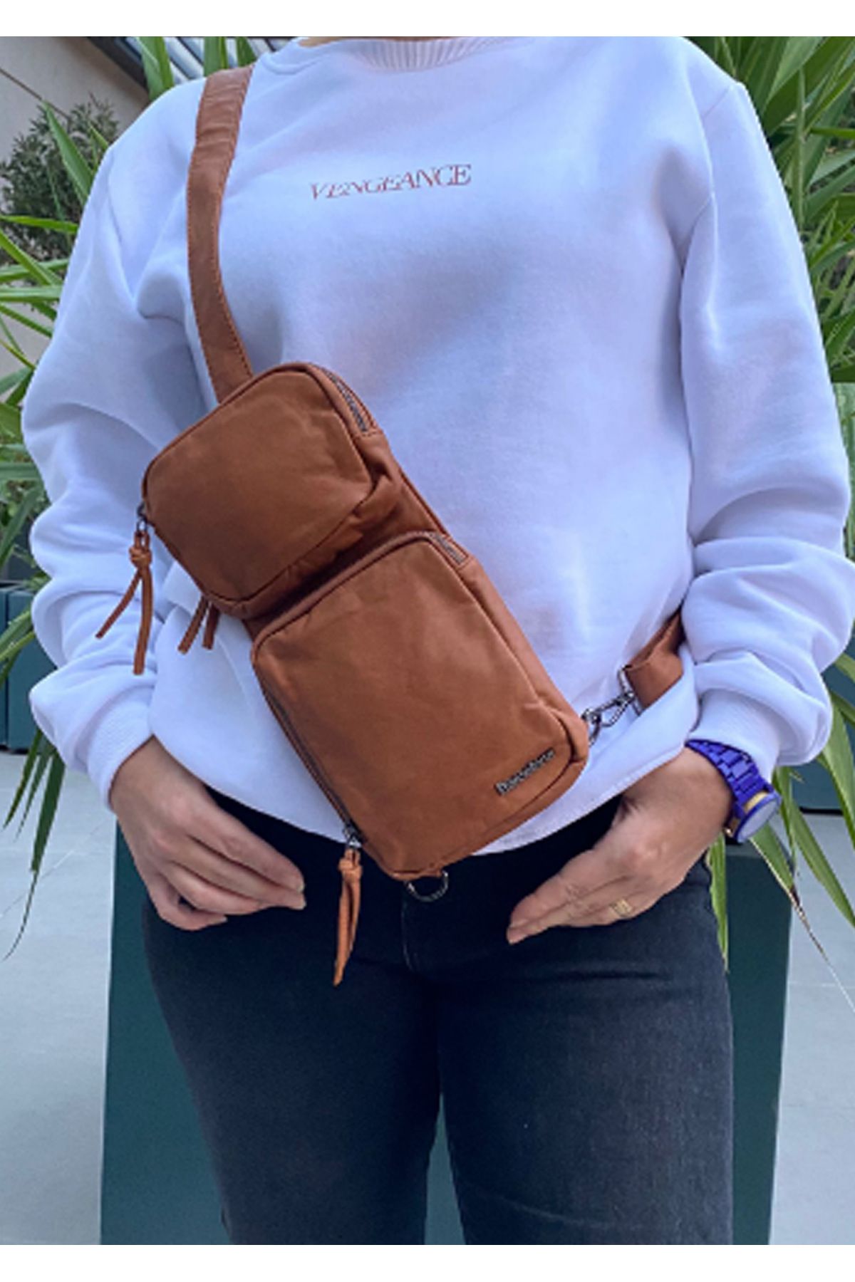 کیف پیام رسان چند رنگ زنانه 1828 شستشو چرمی اورجینال Bagist