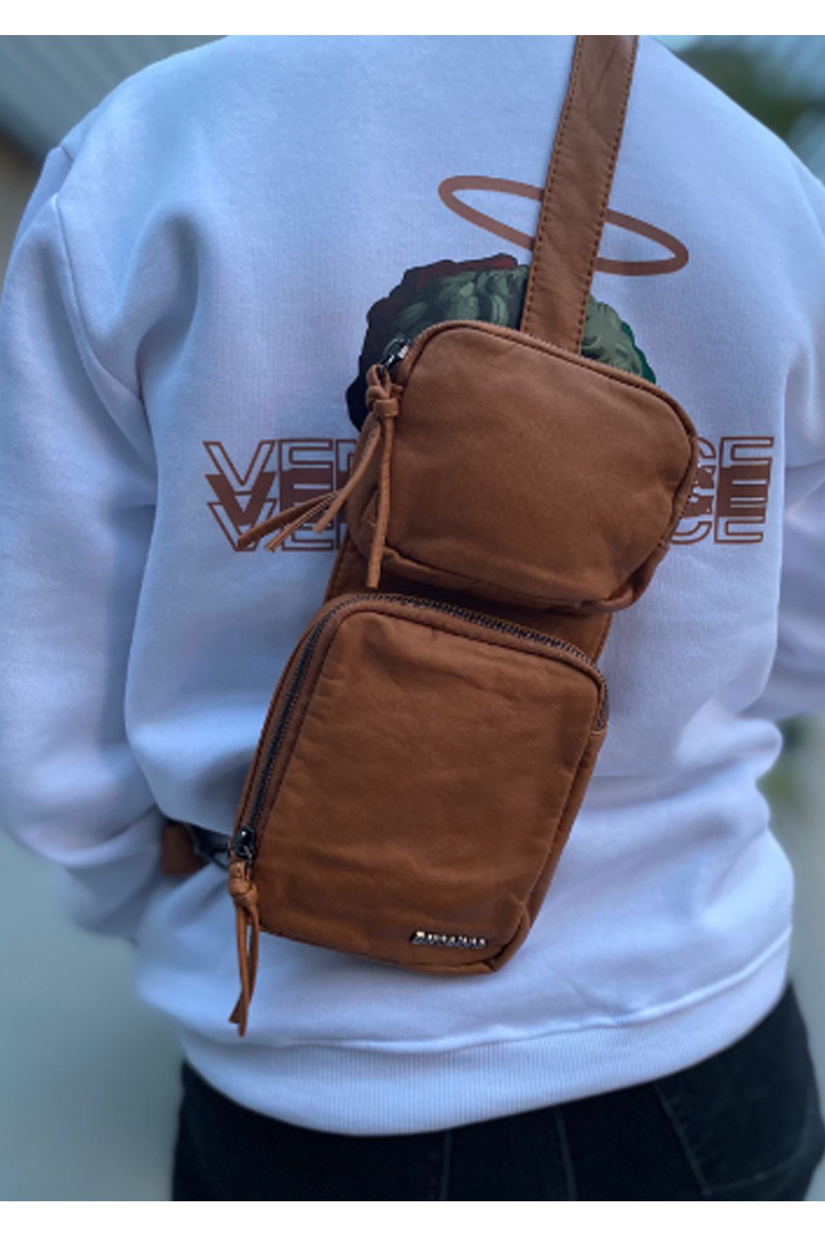 کیف پیام رسان چند رنگ زنانه 1828 شستشو چرمی اورجینال Bagist