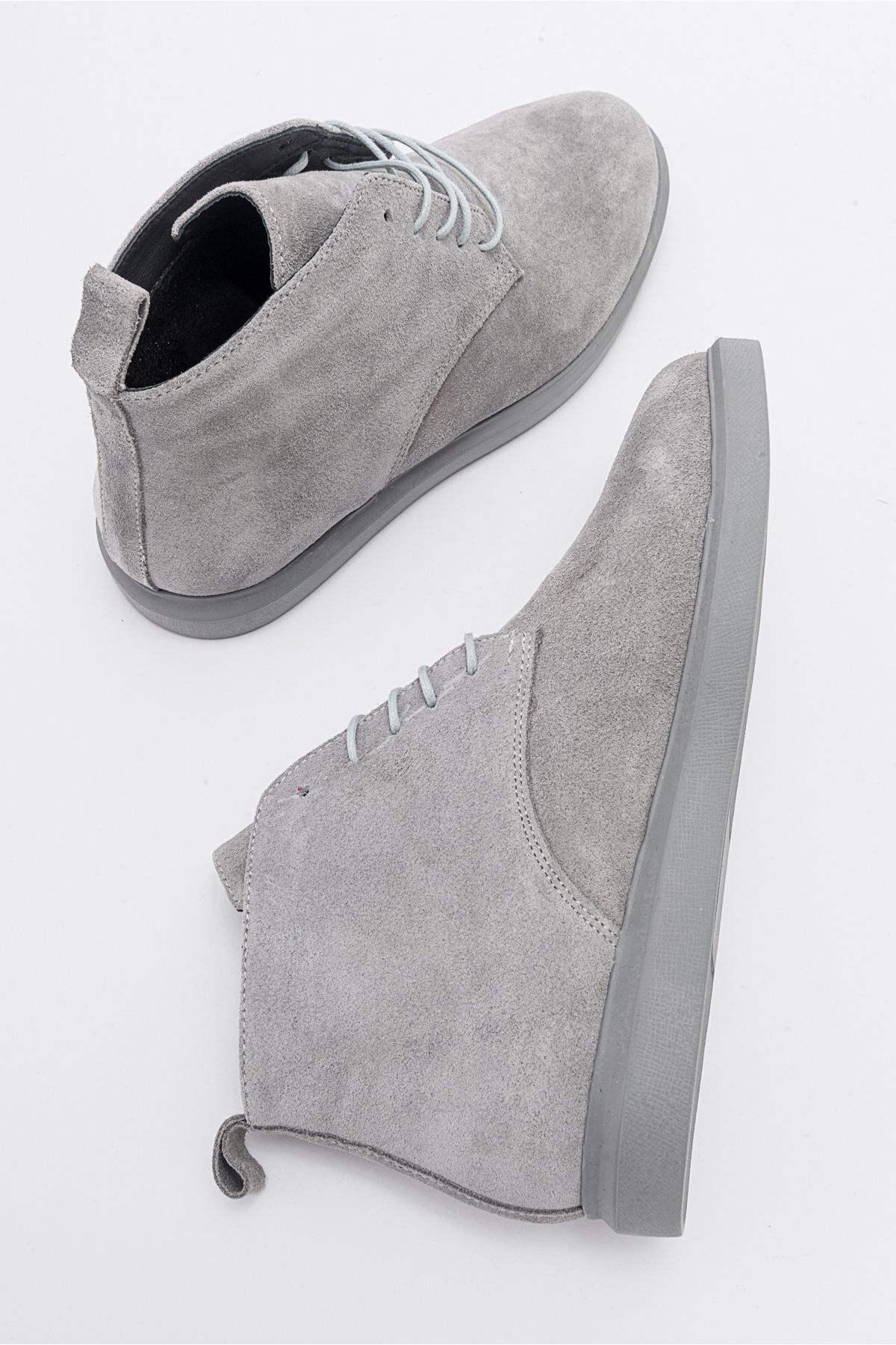 چکمه و بوتی خاکستری زنانه های چرمی واقعی Velo Grey luvishoes